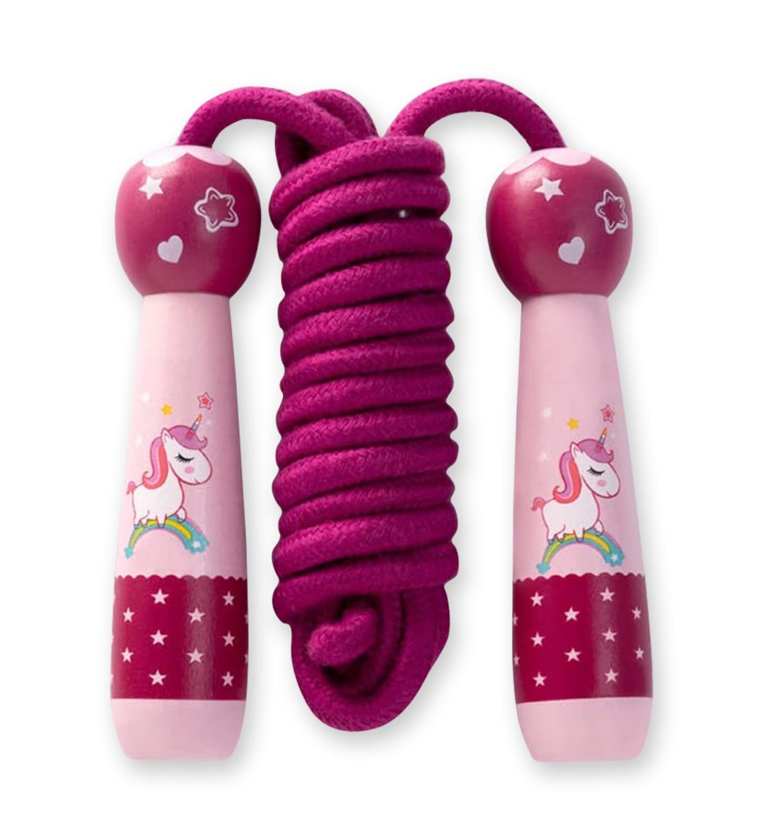 Adjustable Cartoon Unicorn Jump Rope for Kids | 2.6m Speed Fitness Rope with Wooden Foam Handles | Perfect for Children Ages 5-7 - Buy Online on SooperMarket.com