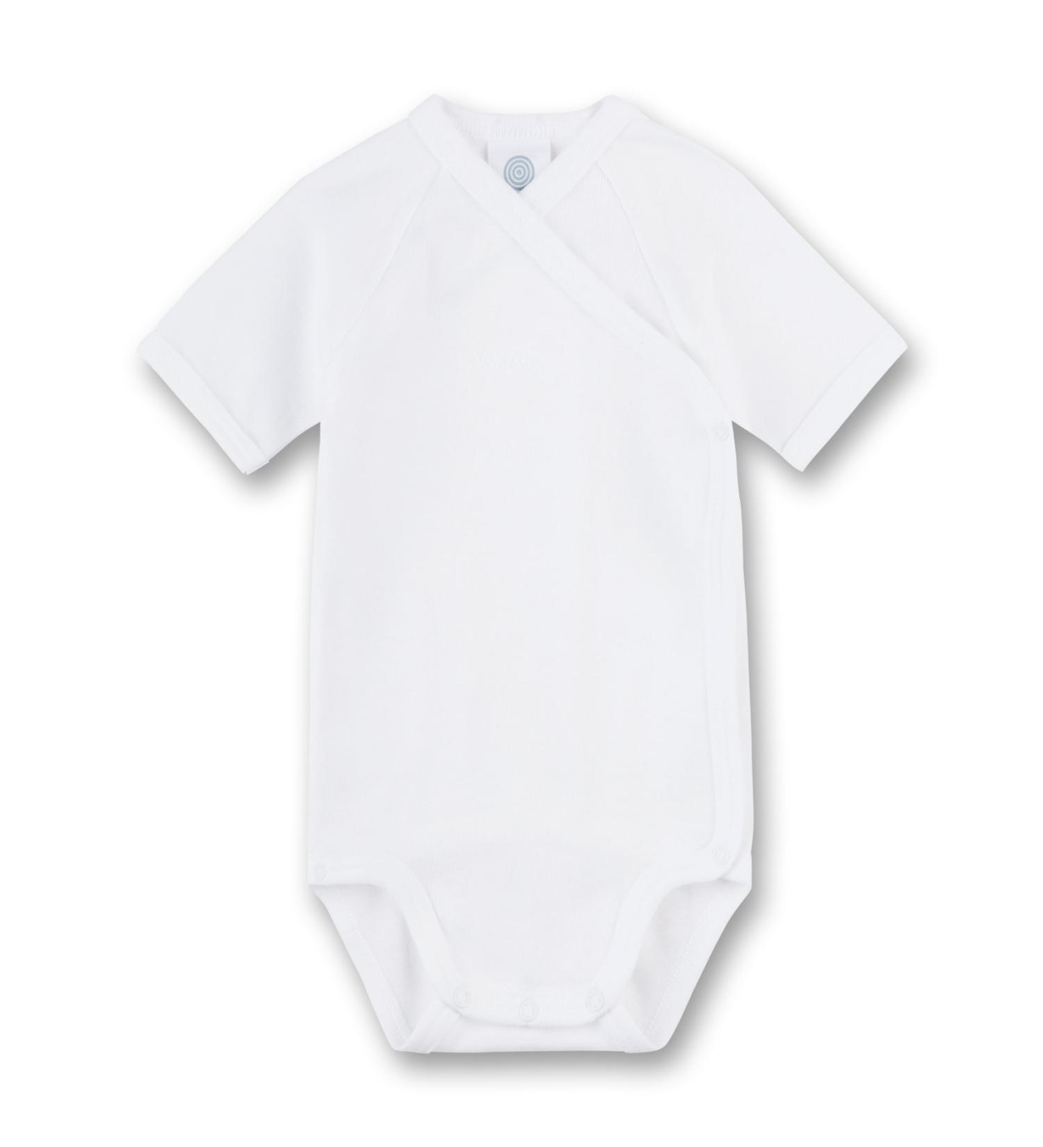 Sanetta wrap bodysuit half sleeve | Sustainable and cute wrap bodysuit for babies made from organic cotton. Baby wrap bodysuit 68