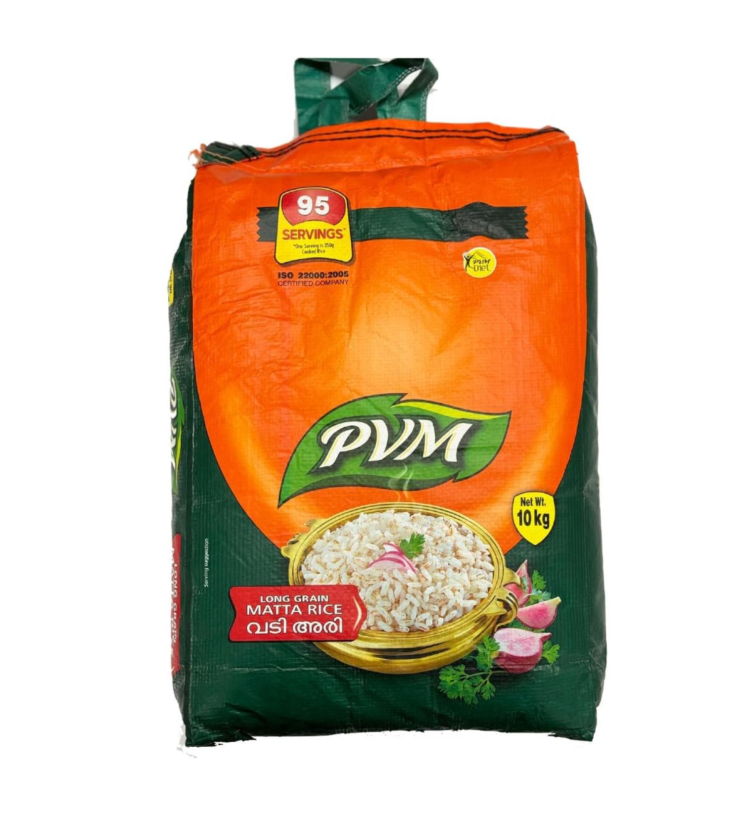 Pavizham Long Grain Matta Rice | 10KG | Matta Arisi | Healthy | High Fibre | High Protein | Natural | Indian Origin | Gluten Friendly | Easy Cook