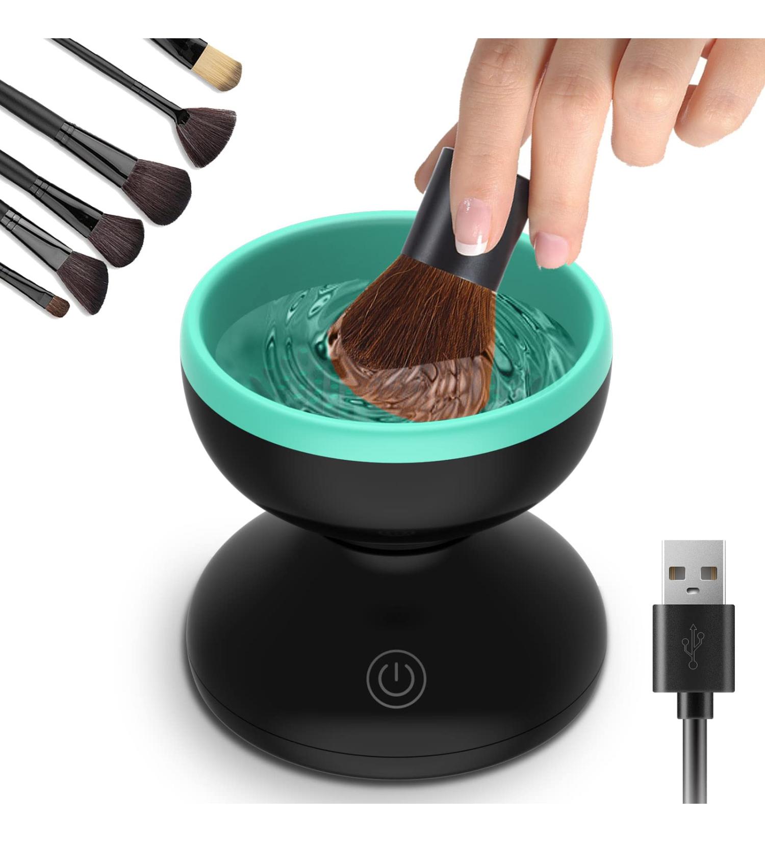 Electric Makeup Brush Cleaner Kit | Brush Cleaning Machine & Mat Set | Valentines, Mother's Day, Christmas Gifts for Women | Green - Buy Online on SooperMarket.com