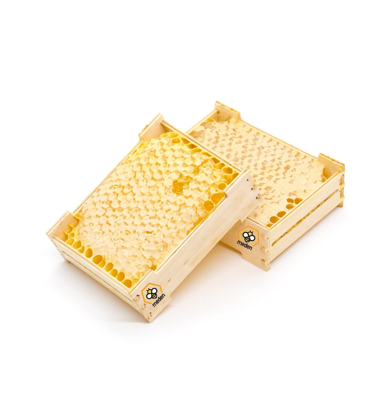 2 x 300g Raw Honeycomb Of Wildflower In Wood Frame - Pure Natural Honey Comb - Unpasteurised - Buy Online on SooperMarket.com