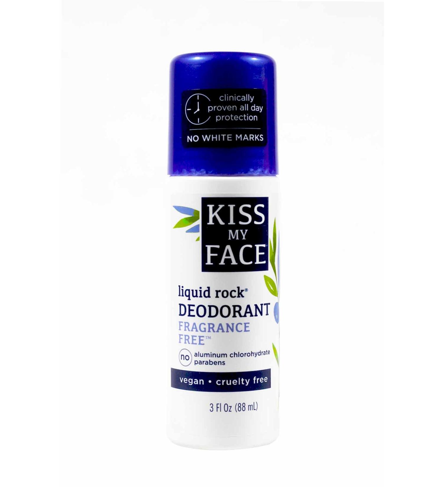 Kiss My Face Deodorant Liquid Rock Roll On Fragrance-Free 3 Ounce (88ml) (6 Pack)
