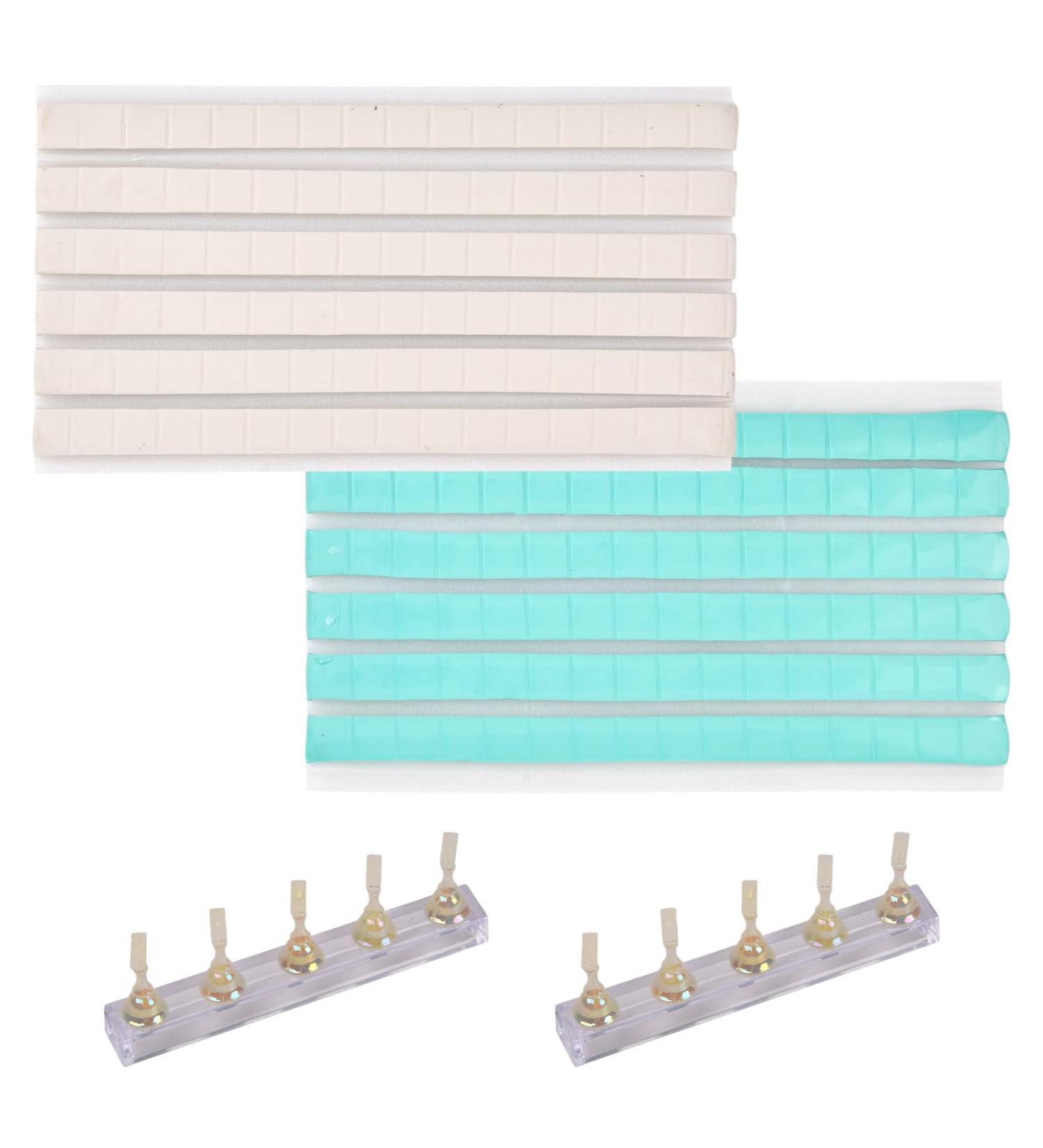 Wisebom Nail Display Stand and Glue Putty 10 Pieces Magnetic Nail Tips Exercise Holder 192 Pieces Adhesive Clay Reusable Acrylic Nails Art Practice Stands for DIY Manicure (Aurora Colour) Aurora Color - Buy Online on SooperMarket.com