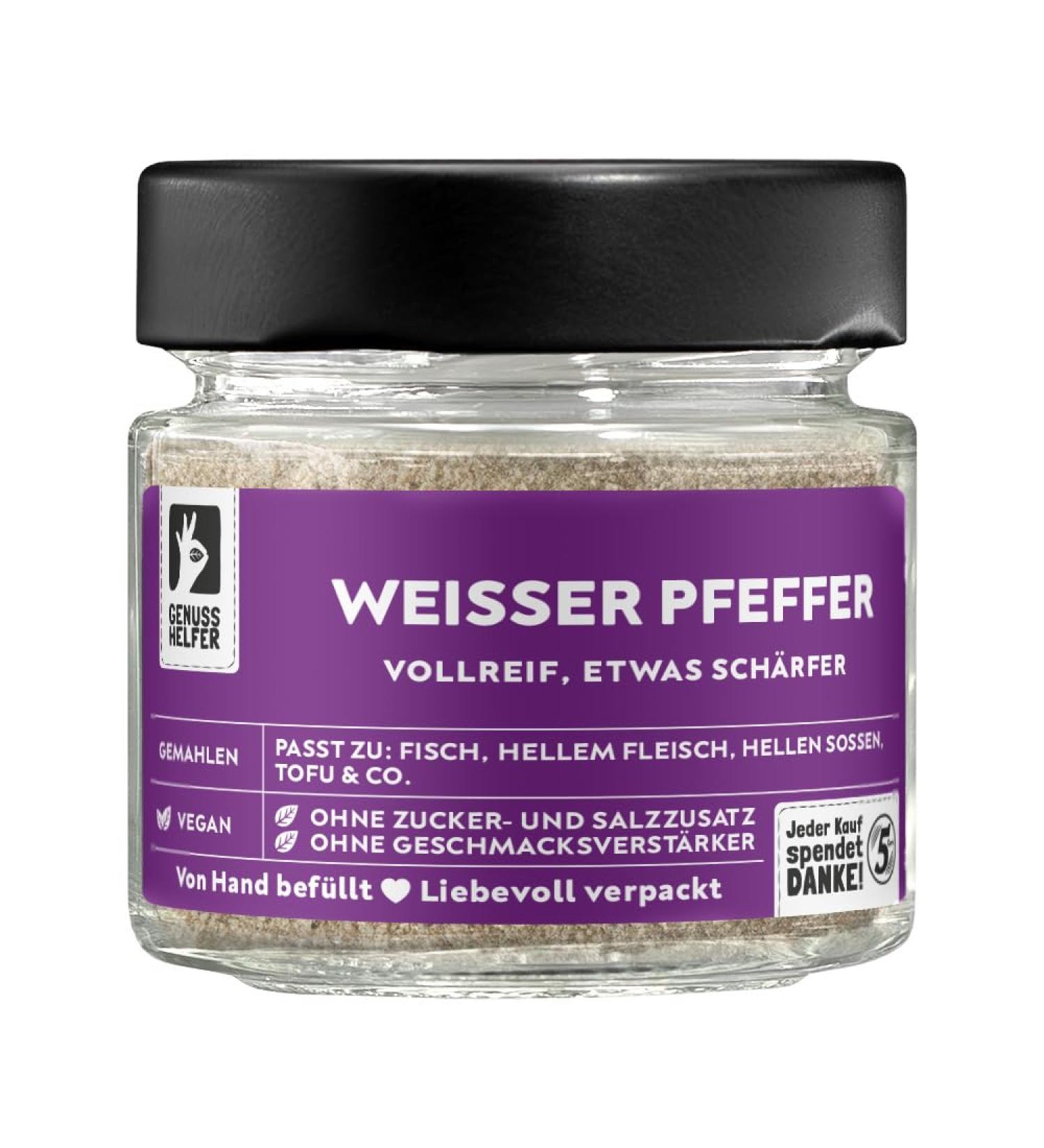 Buy Bremer Gew rzhandel Ground White Pepper - Intense Spiciness in 50g Glass Jar for Cooking | International Shipping - Buy Online on SooperMarket.com