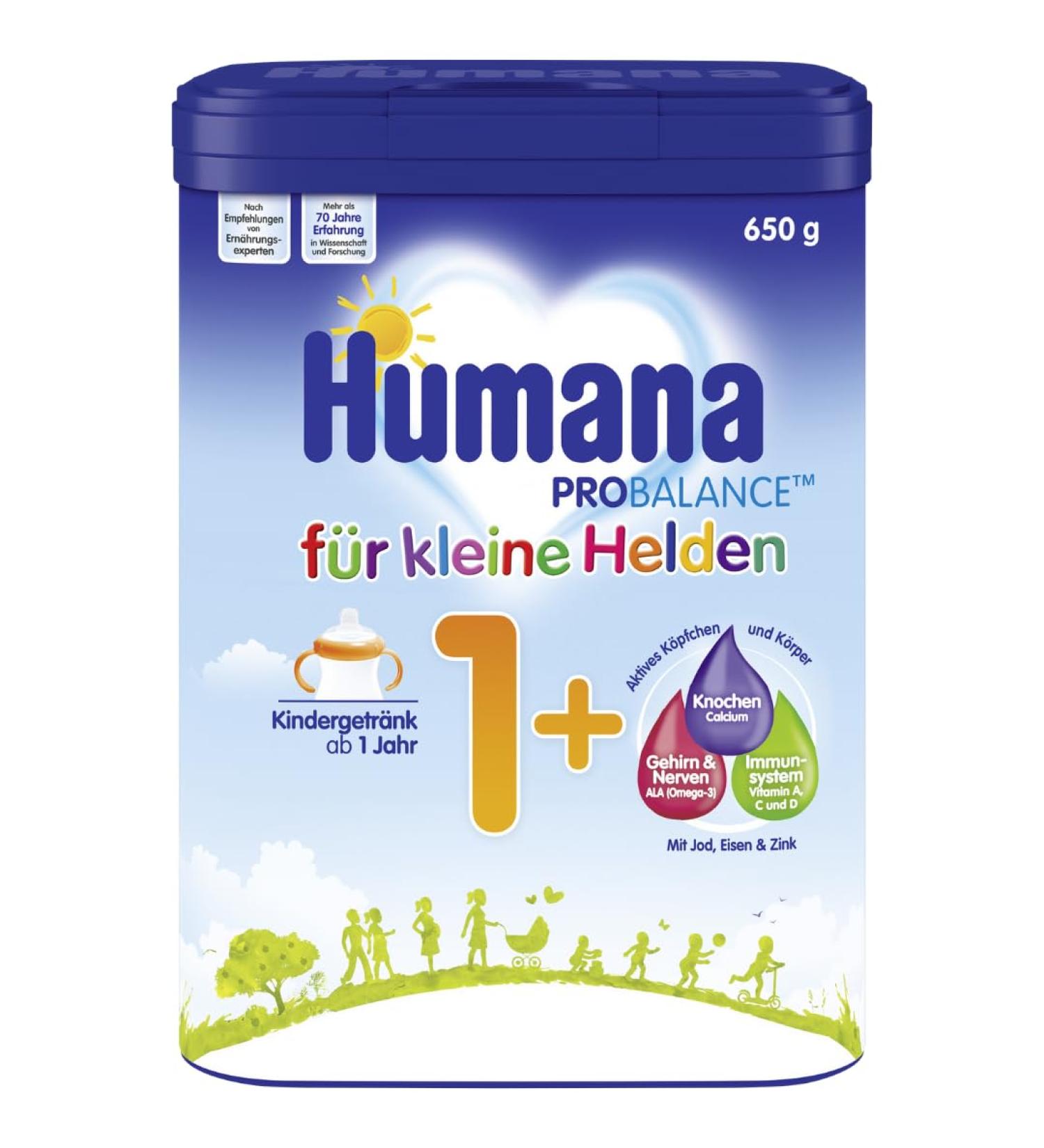 Humana Children's Milk Powder 1+ | Nutrient-Rich Drink for Toddlers | 650g - Perfect for Meals or Occasional Use - Buy Online on SooperMarket.com