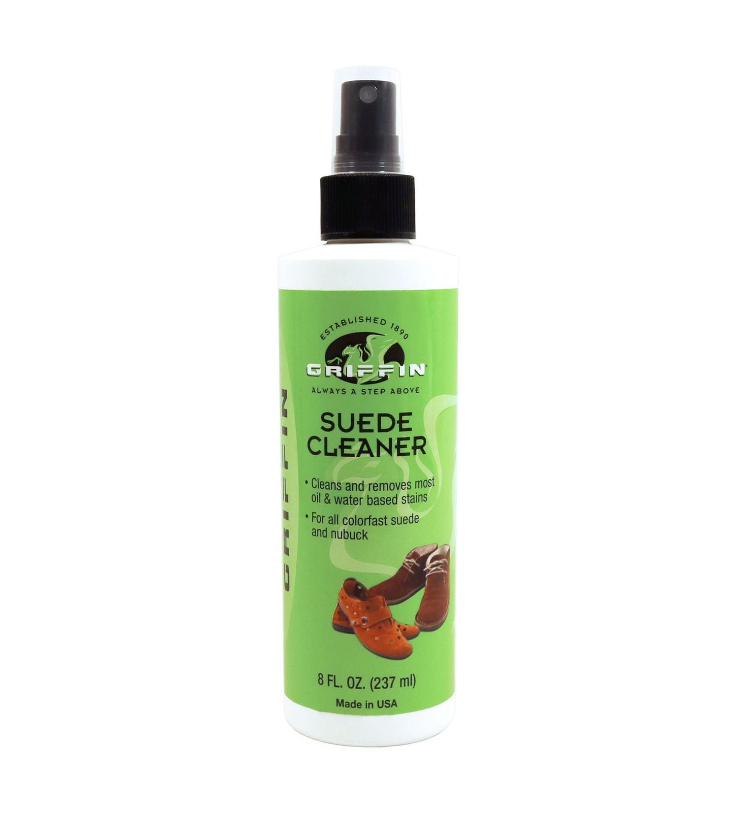 Griffin Suede & Nubuck Cleaner - Remove Water Dirt Oil Stains From Shoes Boots Purses Handbags & More - 8 fl oz Spray Bottle Made in the USA