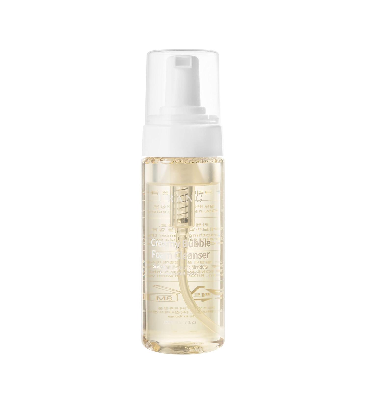 URANG Creamy Bubble Foam Cleanser 5.07 Fl Oz | COSMOS NATURAL Calendula & Chamomile | Vegan Family Face Wash | Soften & Moisturize Skin | Bubble Skincare - Buy Online on SooperMarket.com