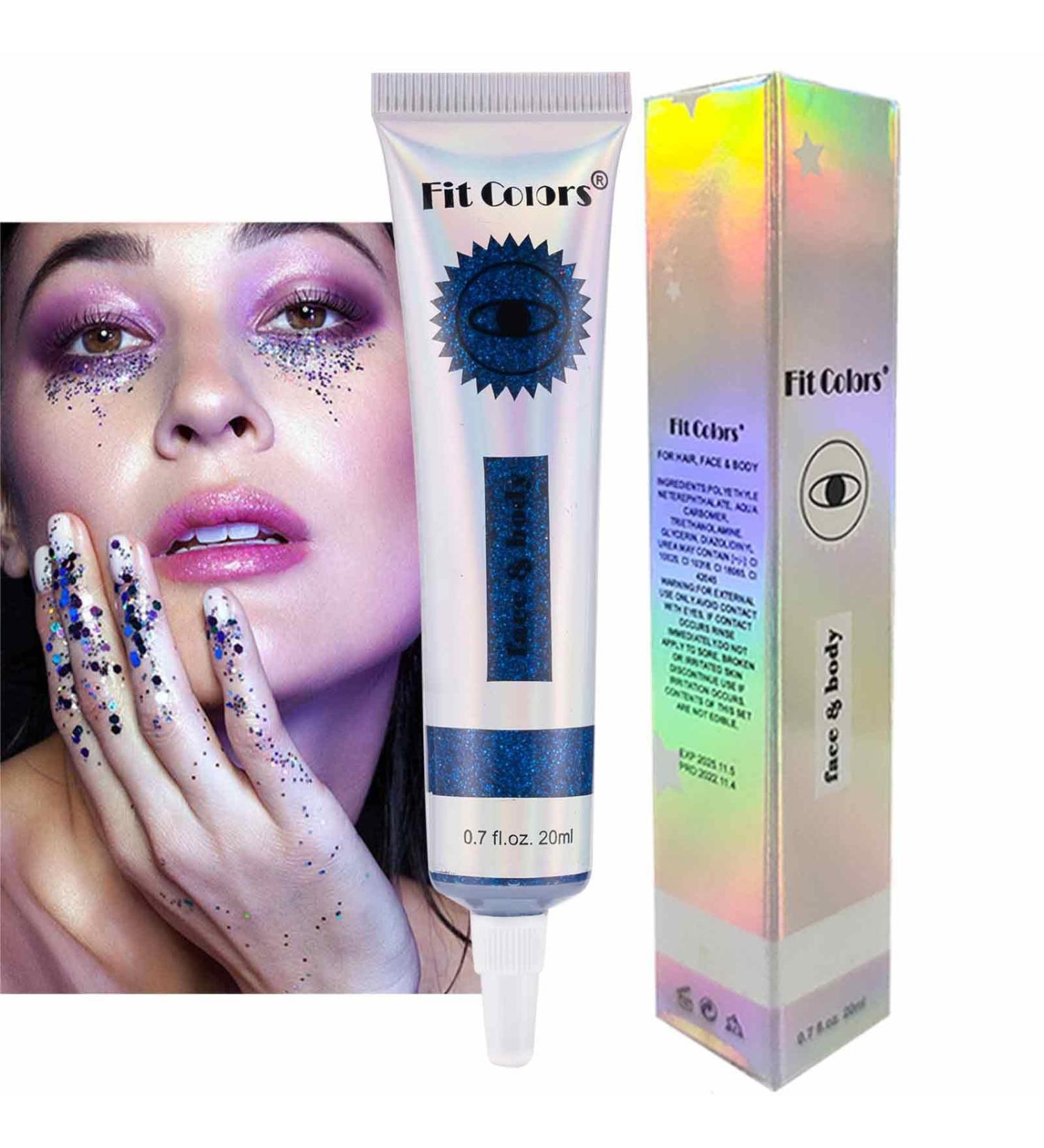 Liquid Eye Shadow | 9 Color Glitter Sequins Gel | Shiny Festival Style Ultra Pigmented Eye Shadow Puchen 08 - Buy Online on SooperMarket.com