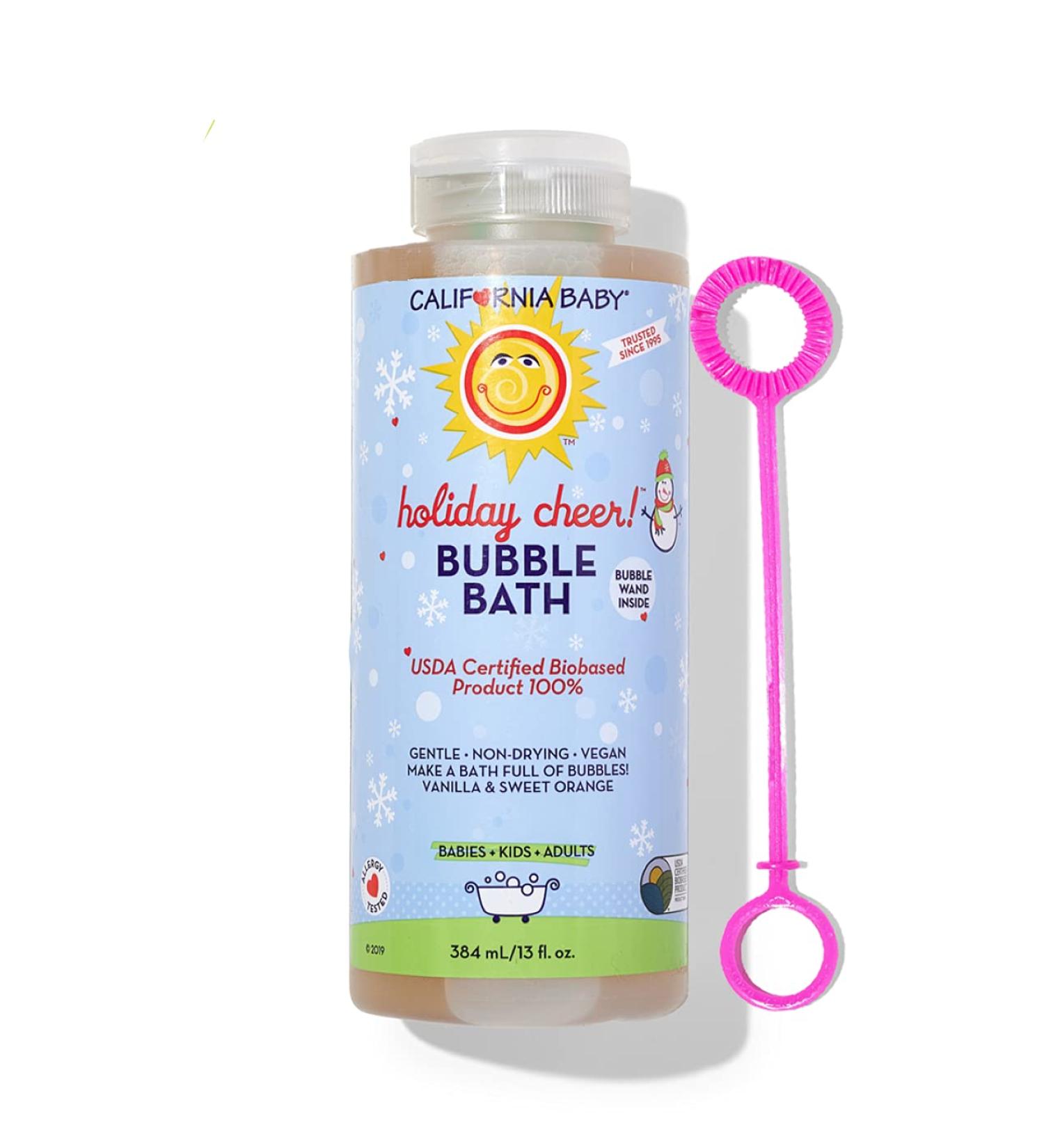 California Baby Holiday Bubble Baths - Tear-Free, Pure Essential Oils for Hot Tubs & Spas - Moisturizing Organic Aloe Vera & Calendula - 100% Plant-Based - USDA Certified - 13oz - Buy Online on SooperMarket.com