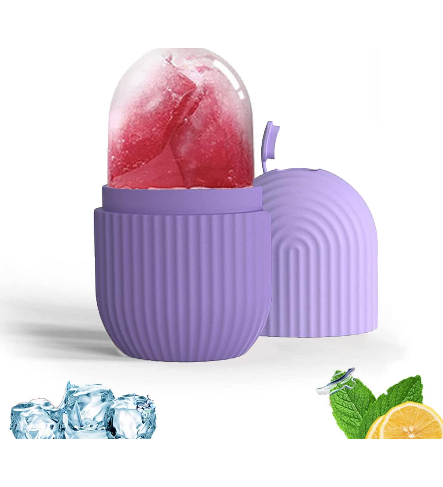 Ice Roller for Face and Eyes Gua Sha Massage Face Roller Ice Mould Reusable Facial Beauty Ice Roller Skin Care Tools for Brighten Skin Eye Puffiness Treatment (Purple) - Buy Online on SooperMarket.com