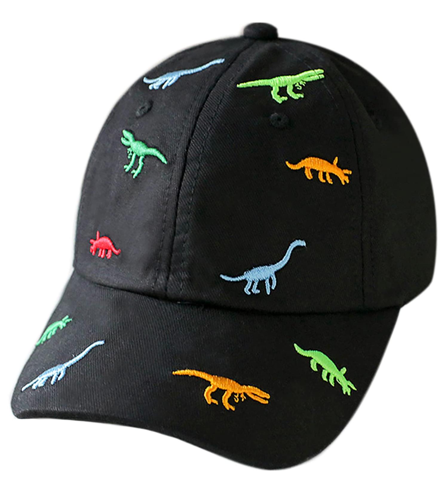 XYIYI Black Dinosaur Cotton Boys Baseball Hat | Toddler Boy Sun Hats Summer Cap - Ages 2-8 - Buy Online on SooperMarket.com