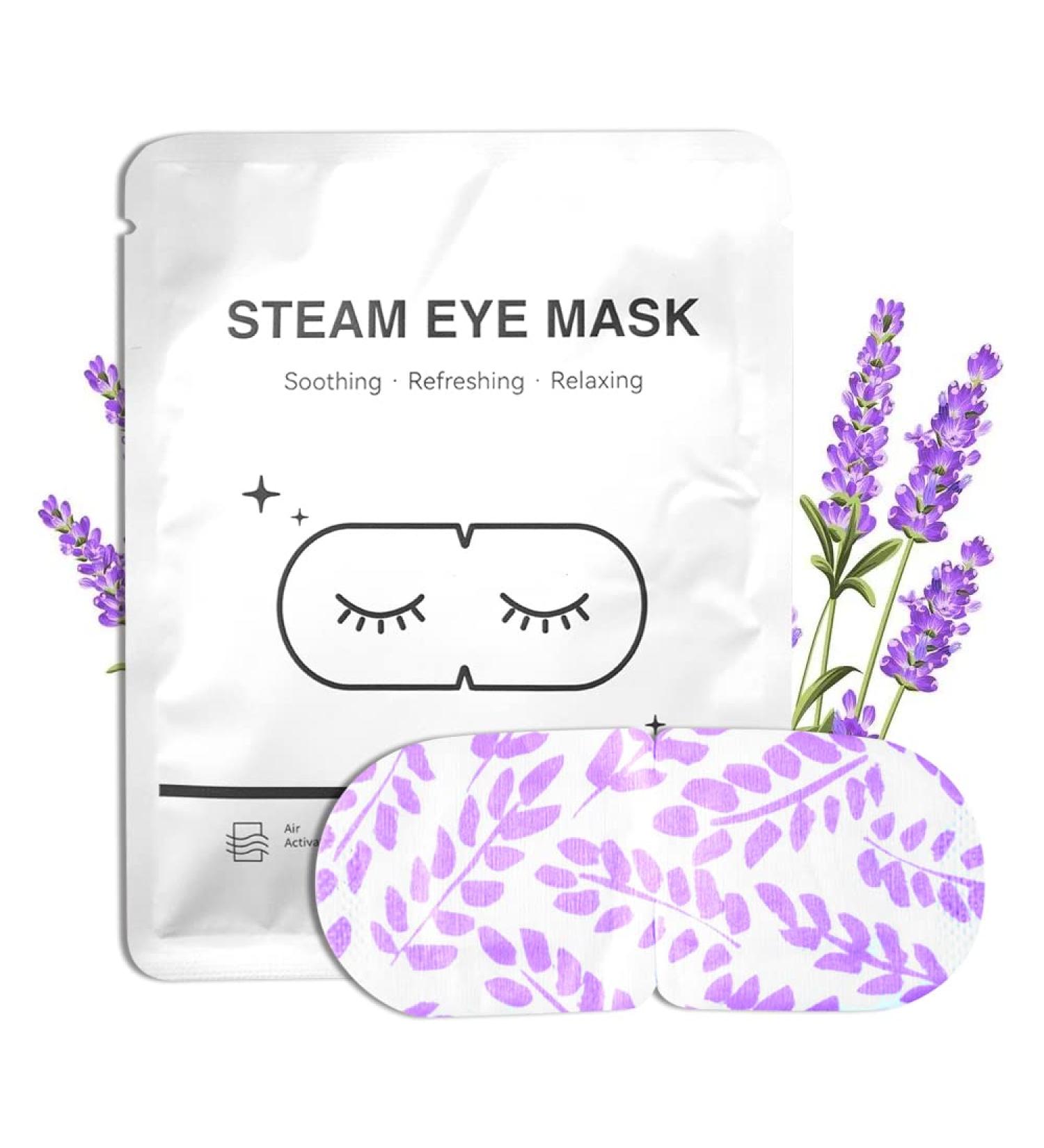 Lavender Heated Eye Mask - 20-Pack for Dark Circles & Dry Eyes | Disposable & Warm Steam Eye Compress - Buy Online on SooperMarket.com