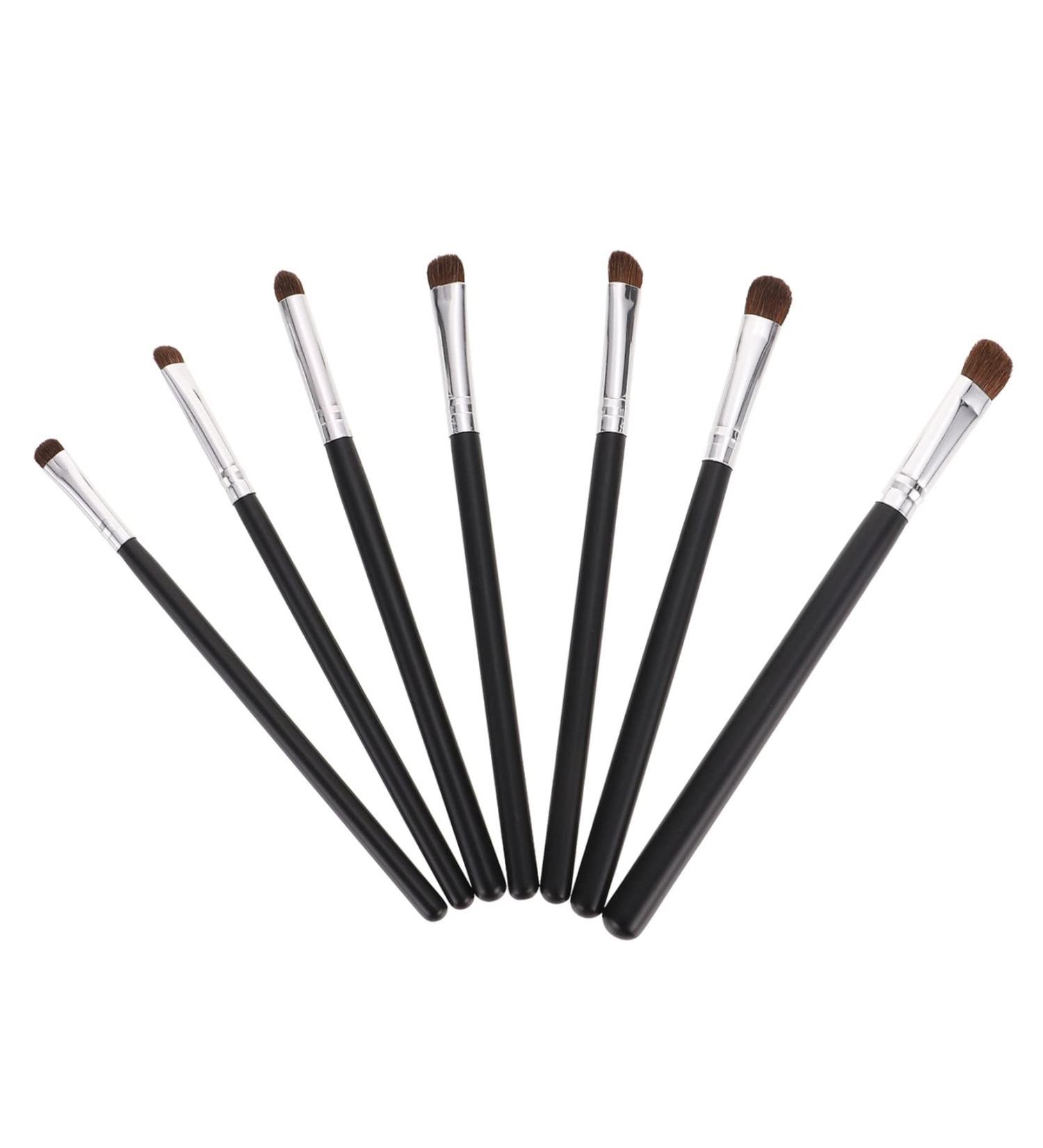 MUSISALY 7pcs Eye Makeup Brushes Halloween Hair Bows for Women Portable Eyeliner Brush Makeup Bag Black Wood - Buy Online on SooperMarket.com