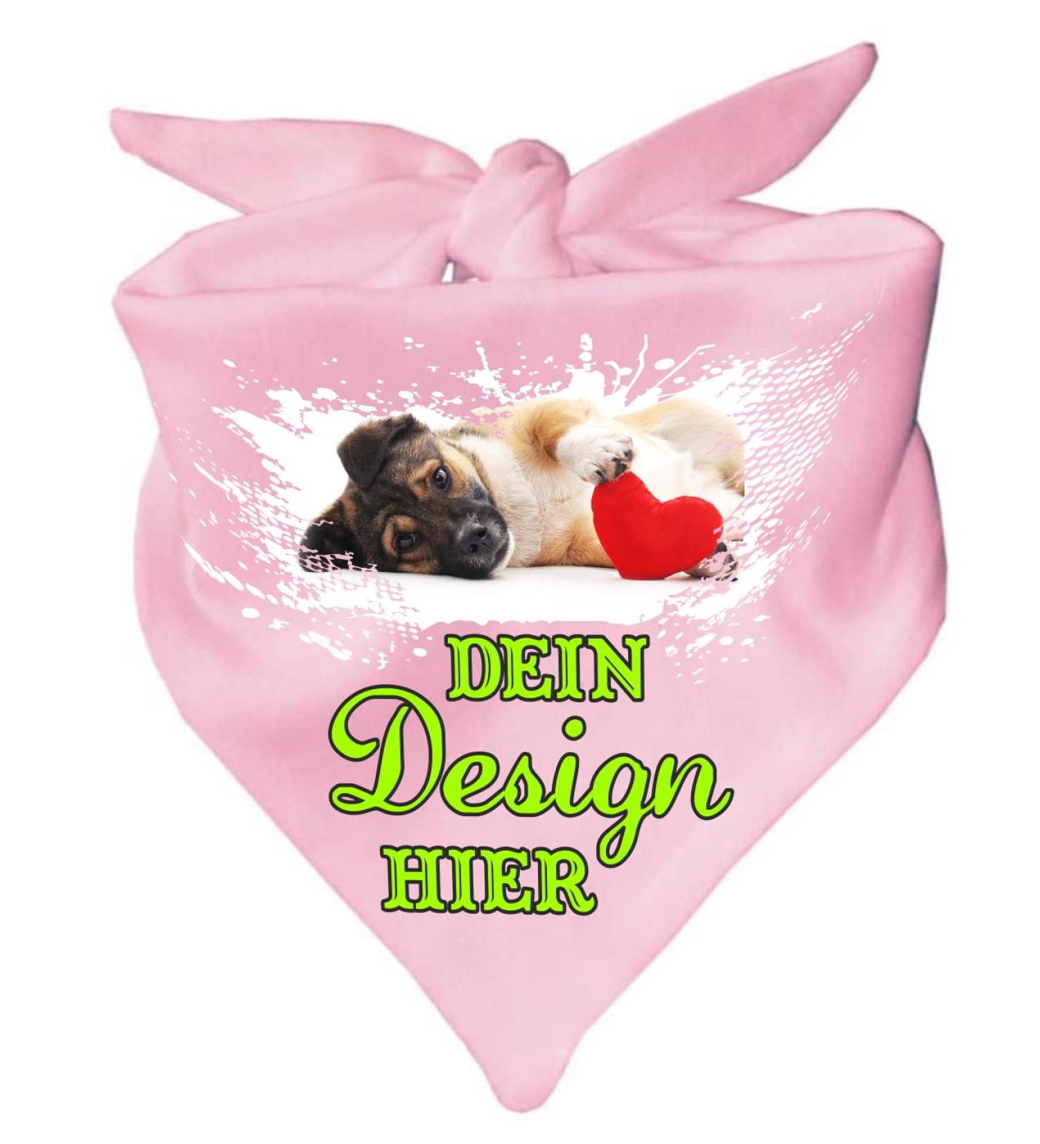 Personalized Pink Dog Triangular Scarf - Custom Motif (Size 68 cm) | International Shipping - Buy Online on SooperMarket.com