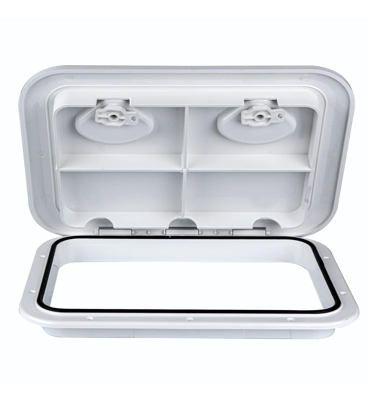 SmartMarine White Marine Deck Access Hatch 17.3x12.4 - Rectangle Boat Deck Hatch & Lid - Buy Online on SooperMarket.com