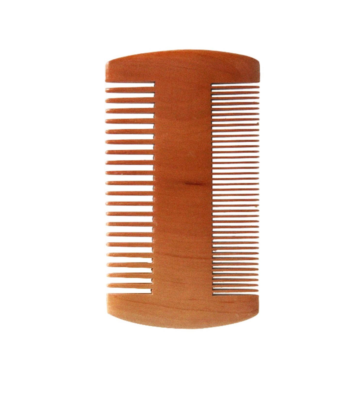 Men's Wooden Beard Comb - Double Sided Fine & Coarse Teeth Moustache Comb - Buy Online on SooperMarket.com