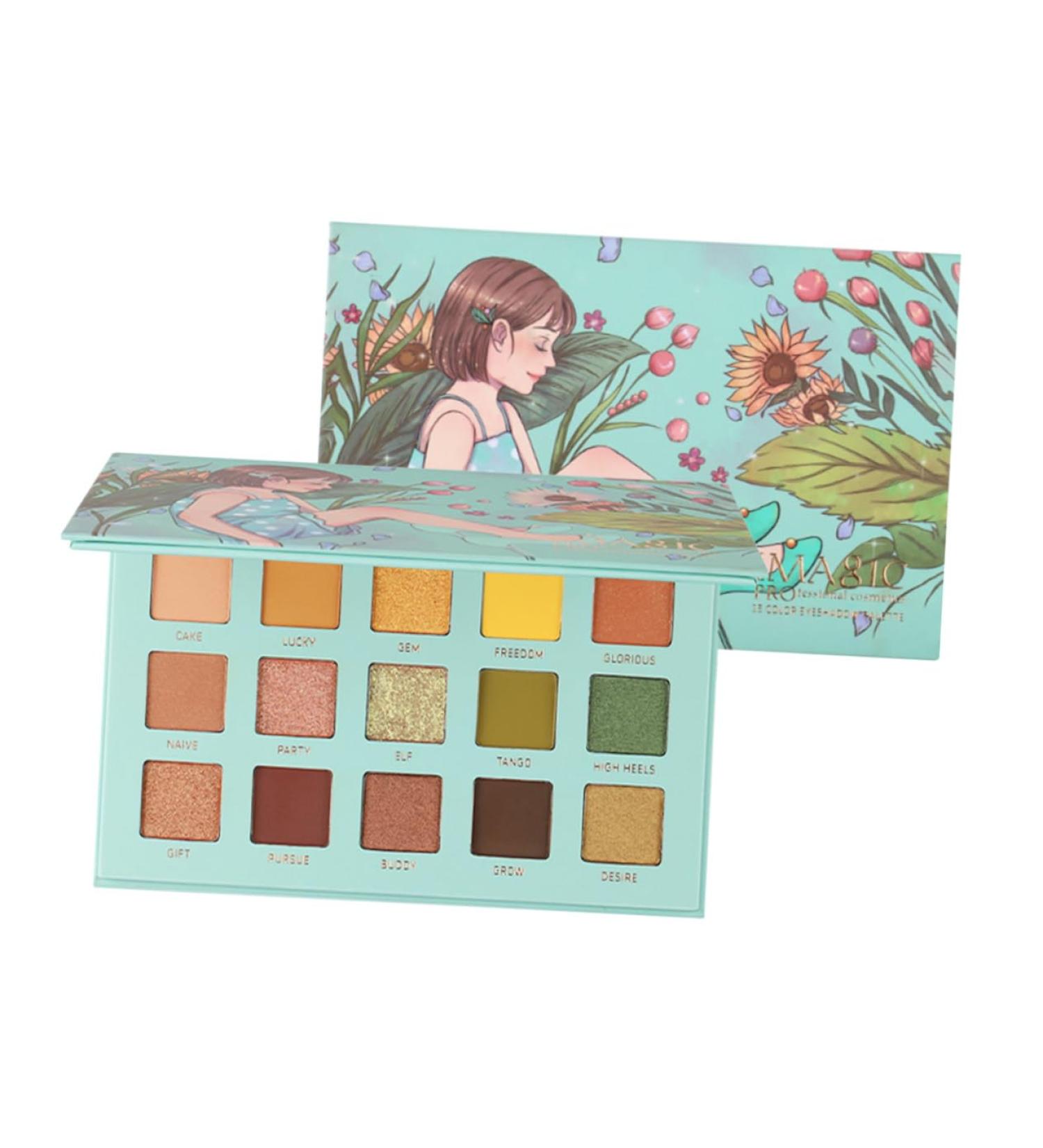FOYTOKI 1pc 15 Makeup Accessories Cosmetic Pallet Compact Female Green - Buy Online on SooperMarket.com