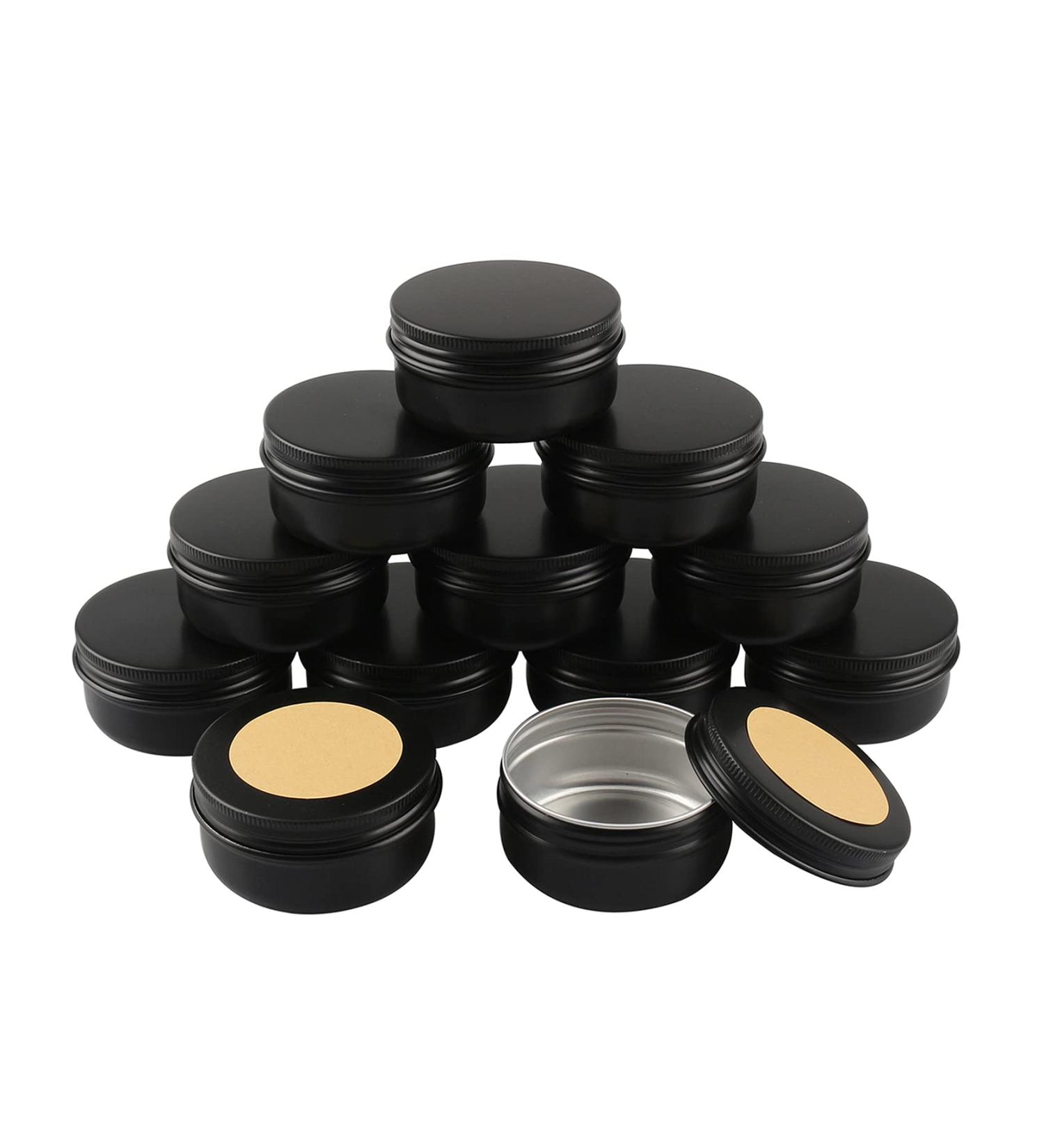 Buy 24-Pack 50ml Matte Black Aluminum Screw Cap Cream and Candle Containers | Eco-Friendly Cosmetic Cans | International Shipping Available - Buy Online on SooperMarket.com