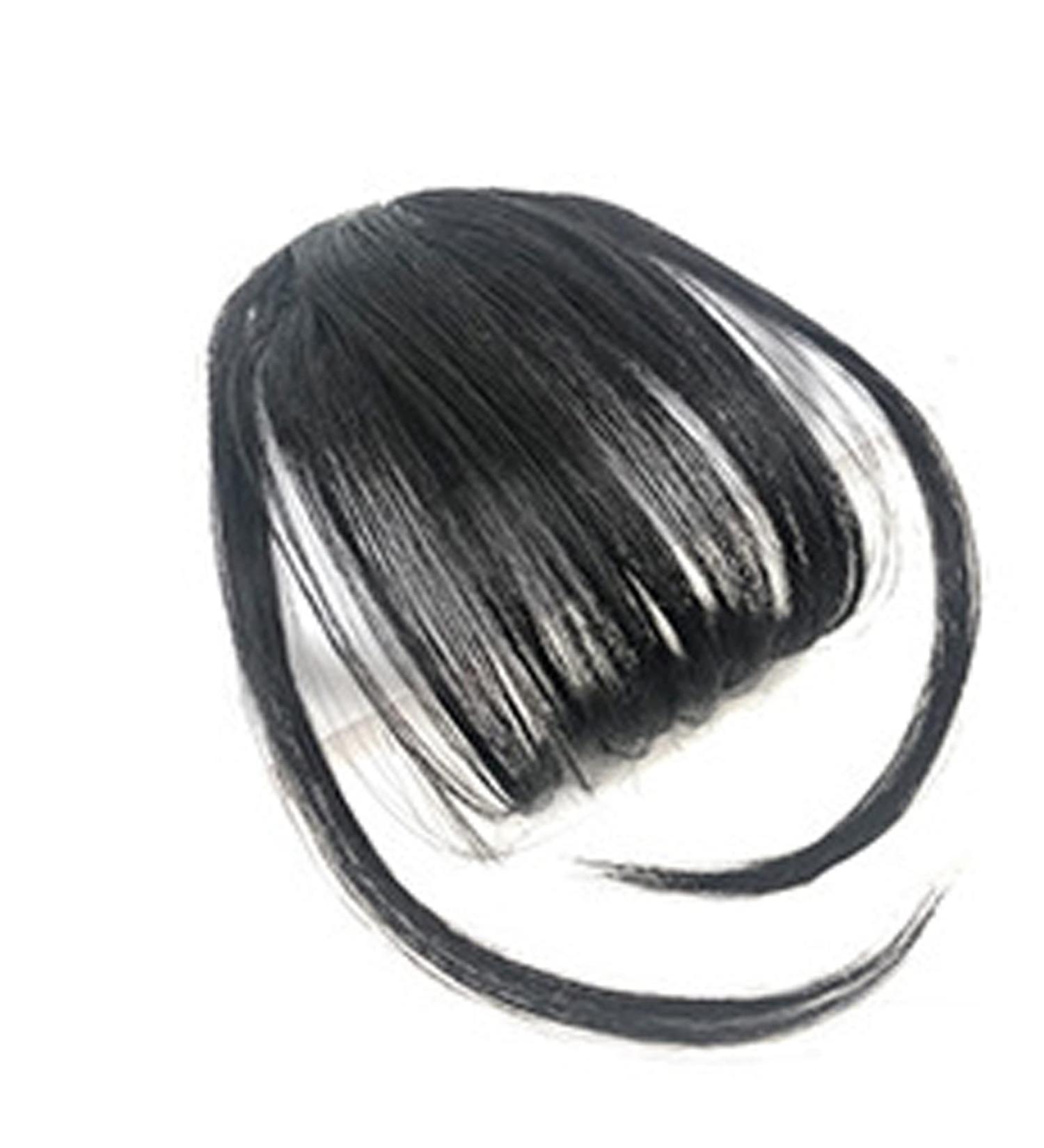 Black Clip in Bangs Hairpiece for Women - Wispy Air Bangs Extension for Daily Wear - Buy Online on SooperMarket.com