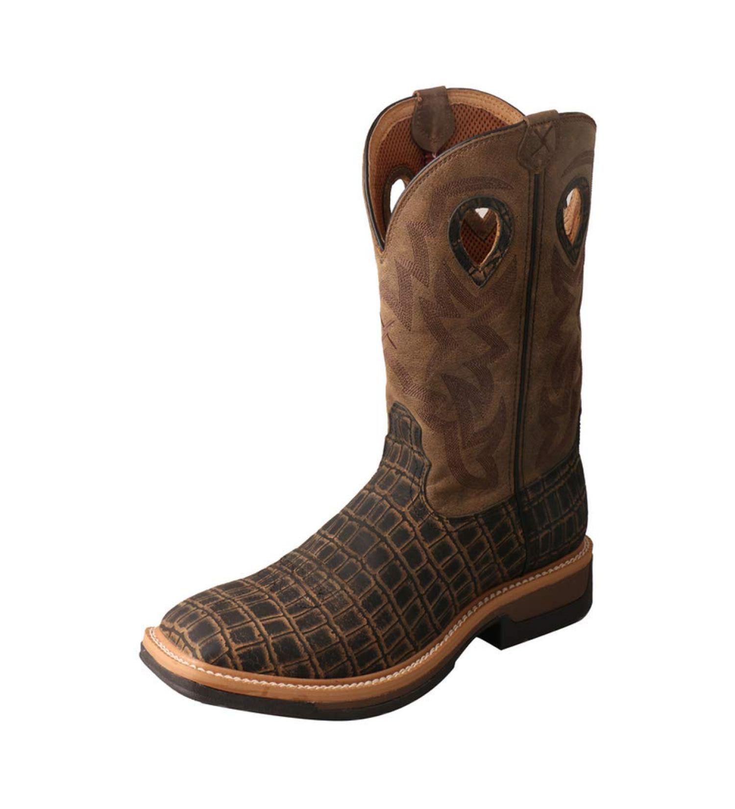 Twisted X Men's Alloy Toe Lite Western Boots - 9 Wide Caiman Print & Bomber - Buy Online on SooperMarket.com