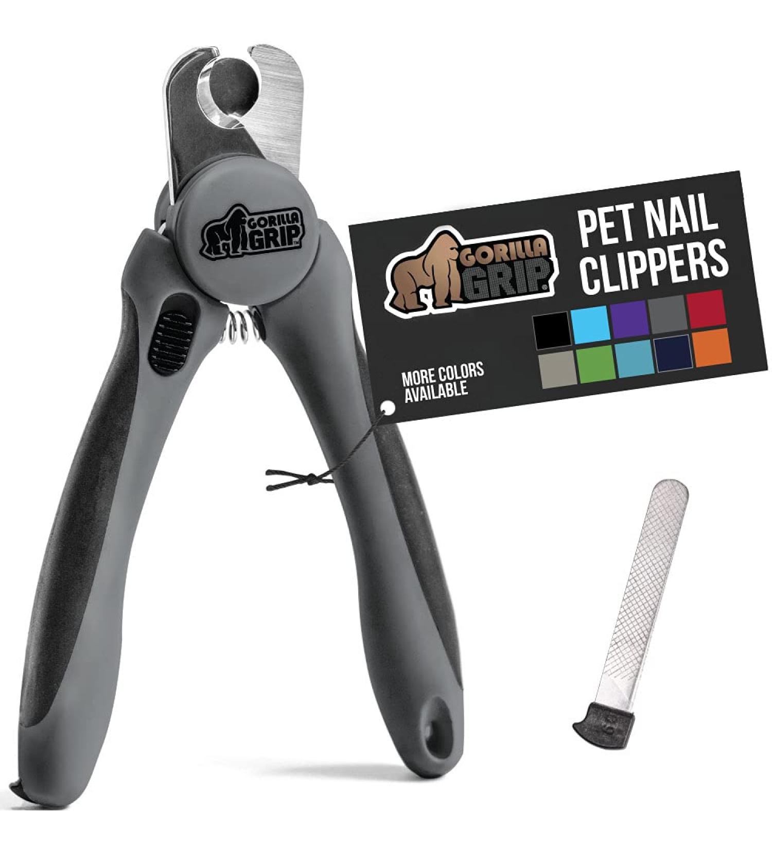 Professional Pet Nail Clippers and File - Stainless Steel - Safety Guard - Comfort Handle - Dog and Cat Trimmer - Large Gray - Buy Online on SooperMarket.com