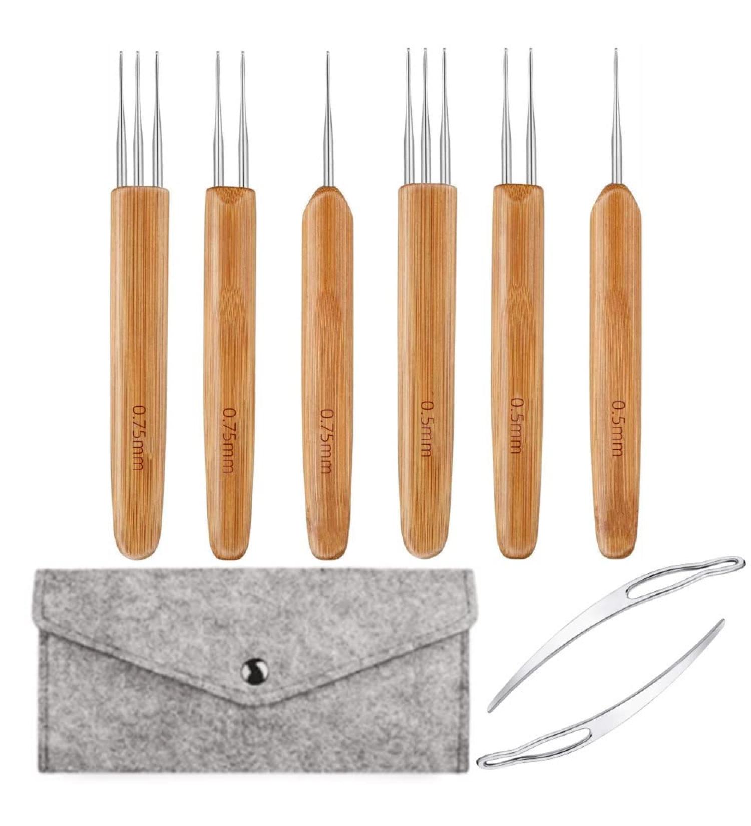 Dreadlock Crochet Needle Set - 6 Hooks with Interlocking Tool and Case - Buy Online on SooperMarket.com