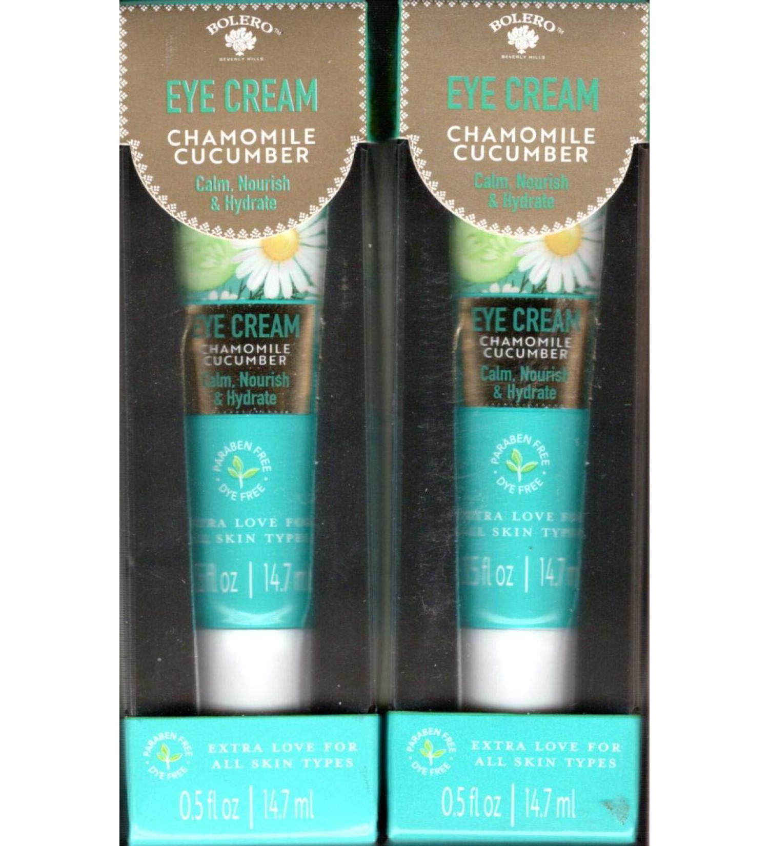 Bolero Beverly Hills Eye Cream Chamomile Cucumber - Calm Nourish & Hydrate 0 5fl oz (14 7ml) (Set of 2 Pack)