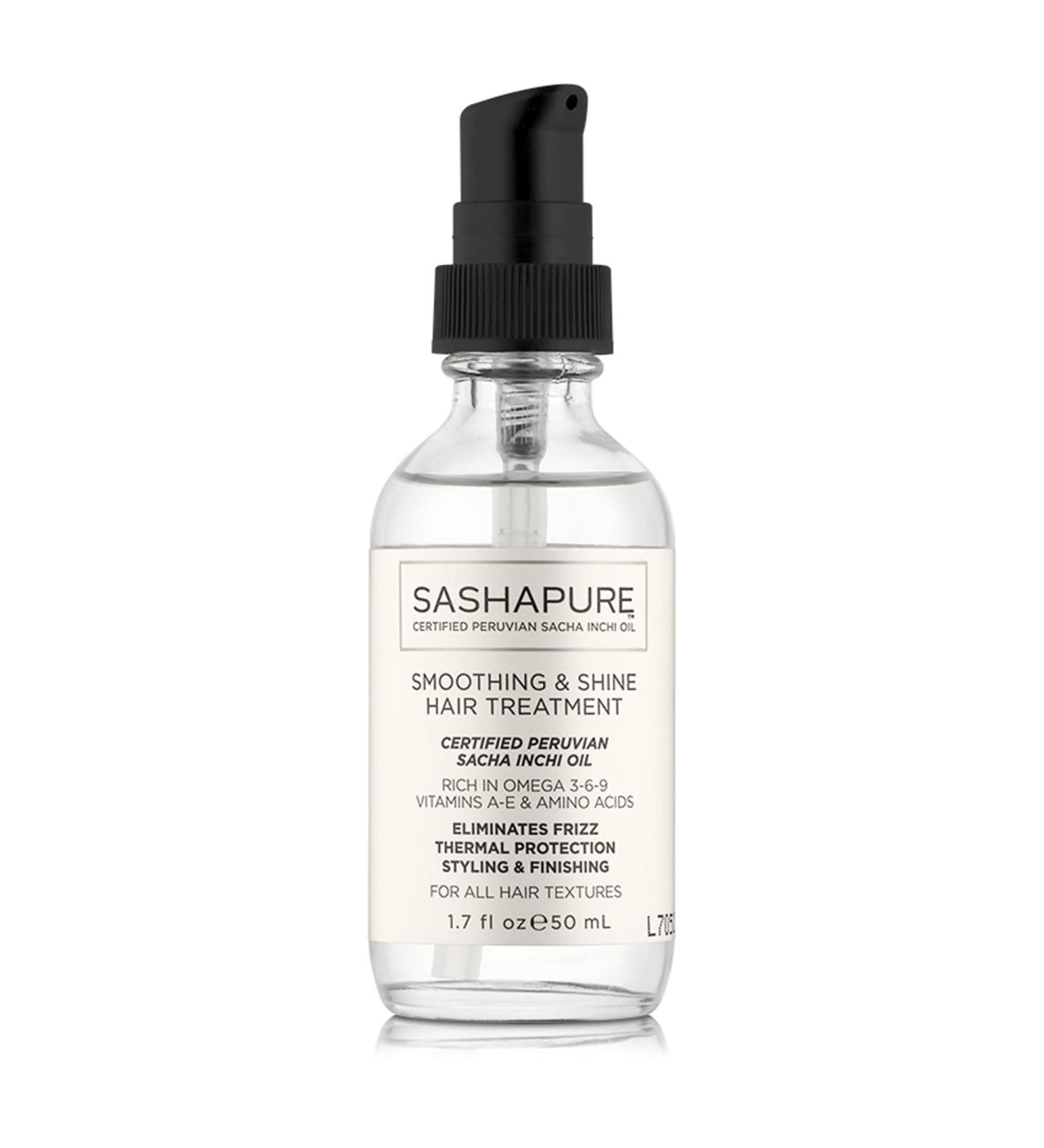 Sashapure Smoothing & Shine Hair Treatment with Sacha Inchi Oil - Frizz Elimination, Heat Protection, Styling & Finishing - 1.7 fl.oz - Buy Online on SooperMarket.com