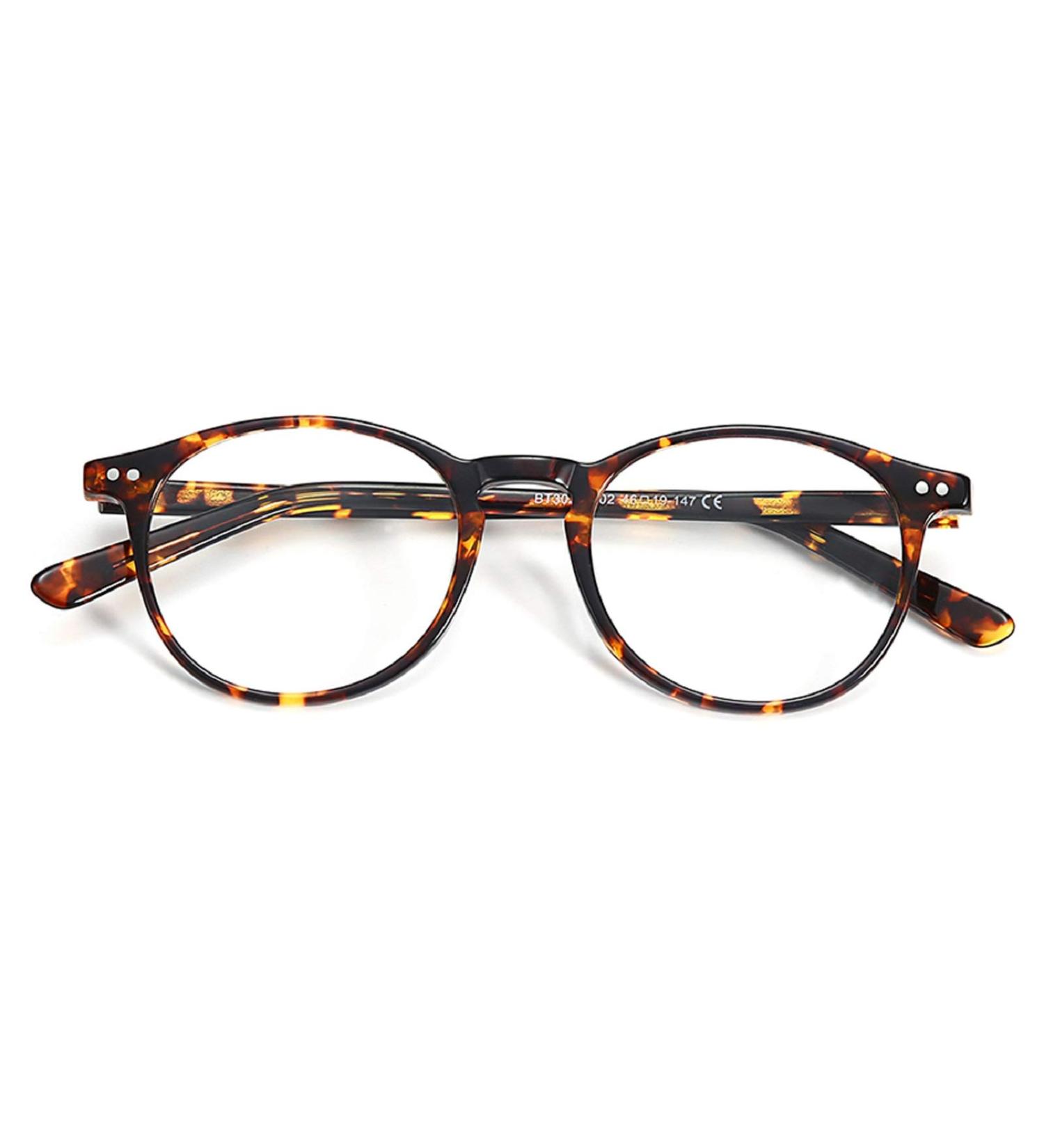 ZENOTTIC Vintage Round Glasses Frame | Retro Tortoise Nerd Glasses for Women & Men | Clear Lens No Prescription Needed - Buy Online on SooperMarket.com