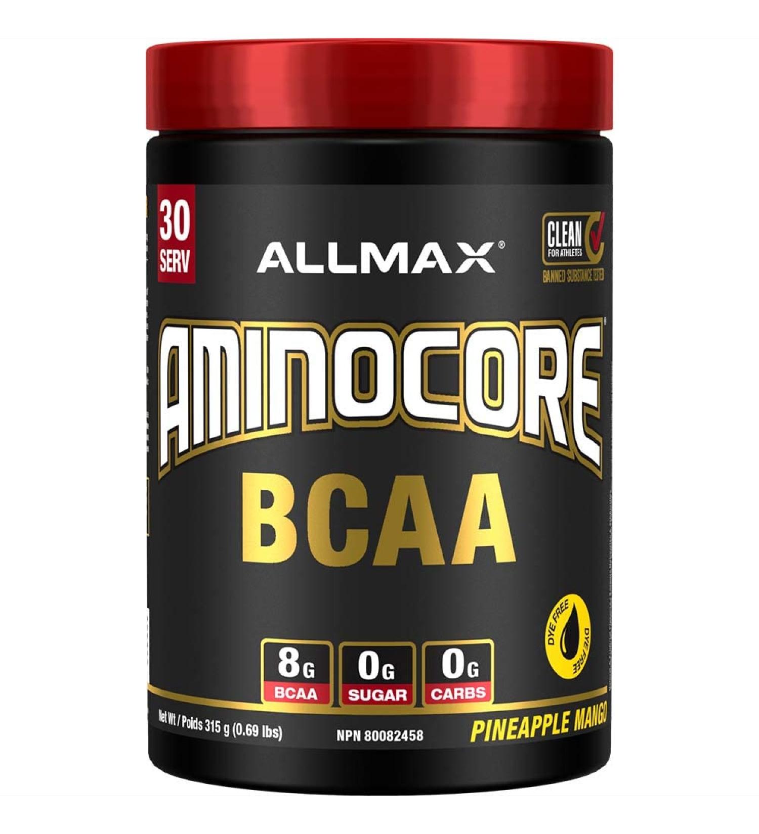 ALLMAX Nutrition - Aminocore BCAA - 8g BCAAs - 100% Pure Branch Chained Amino Acids - Gluten Free - Pineapple Mango - 315 Gram Pineapple Mango 315 g (Pack of 1) 8g Bcaas - Buy Online on SooperMarket.com
