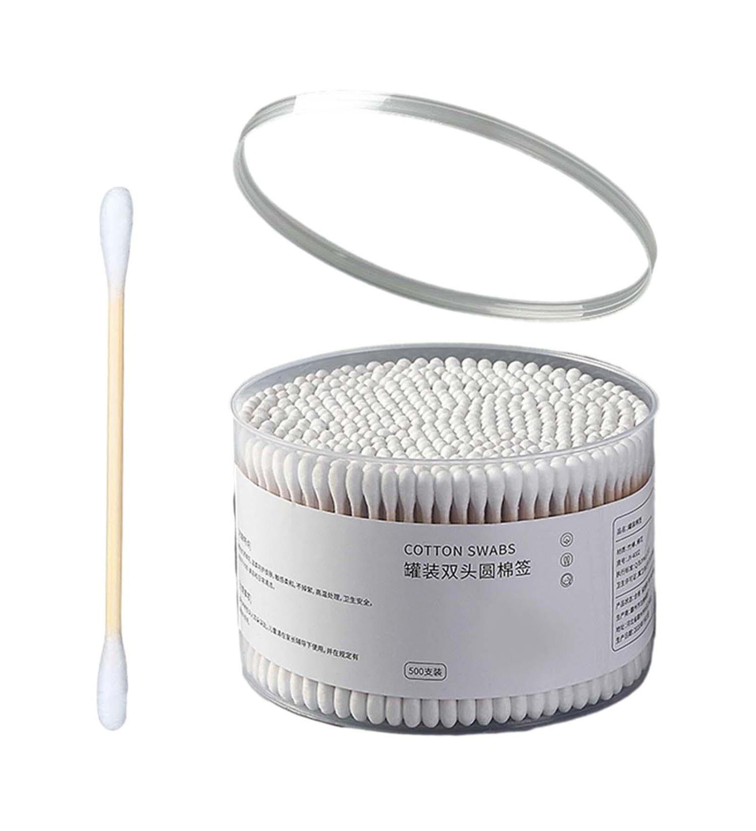 Perfeclan 500 Cotton Swabs - Double-Headed Cleaning Sticks for Makeup Ears & Brushes - Round White Bulk Pack - Buy Online on SooperMarket.com