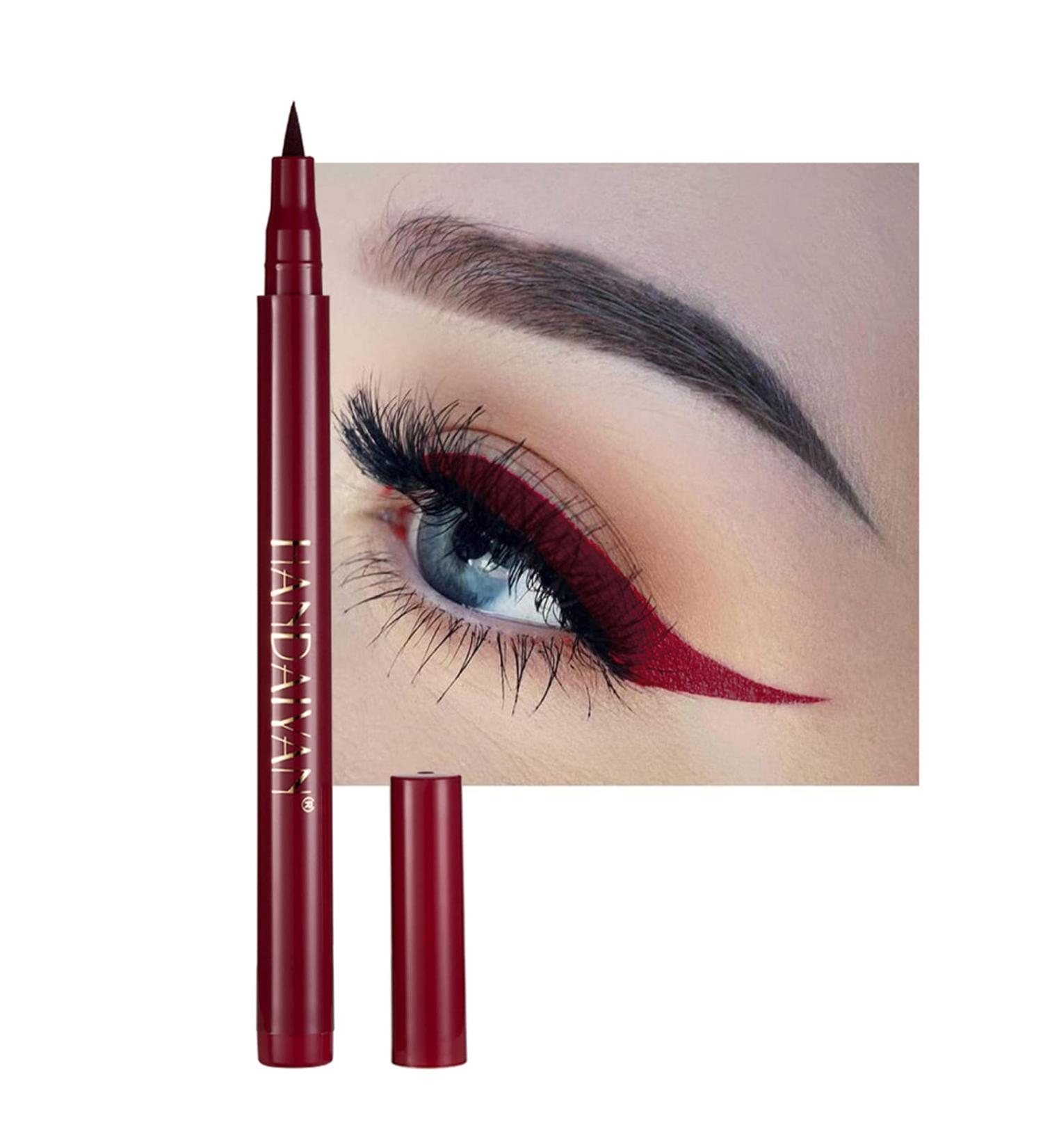 DekRion Liquid Eyeliner - Long-lasting Colored Eyeliner in DeepRed - Waterproof and High-pigmented - Eye Makeup Essential - Buy Online on SooperMarket.com
