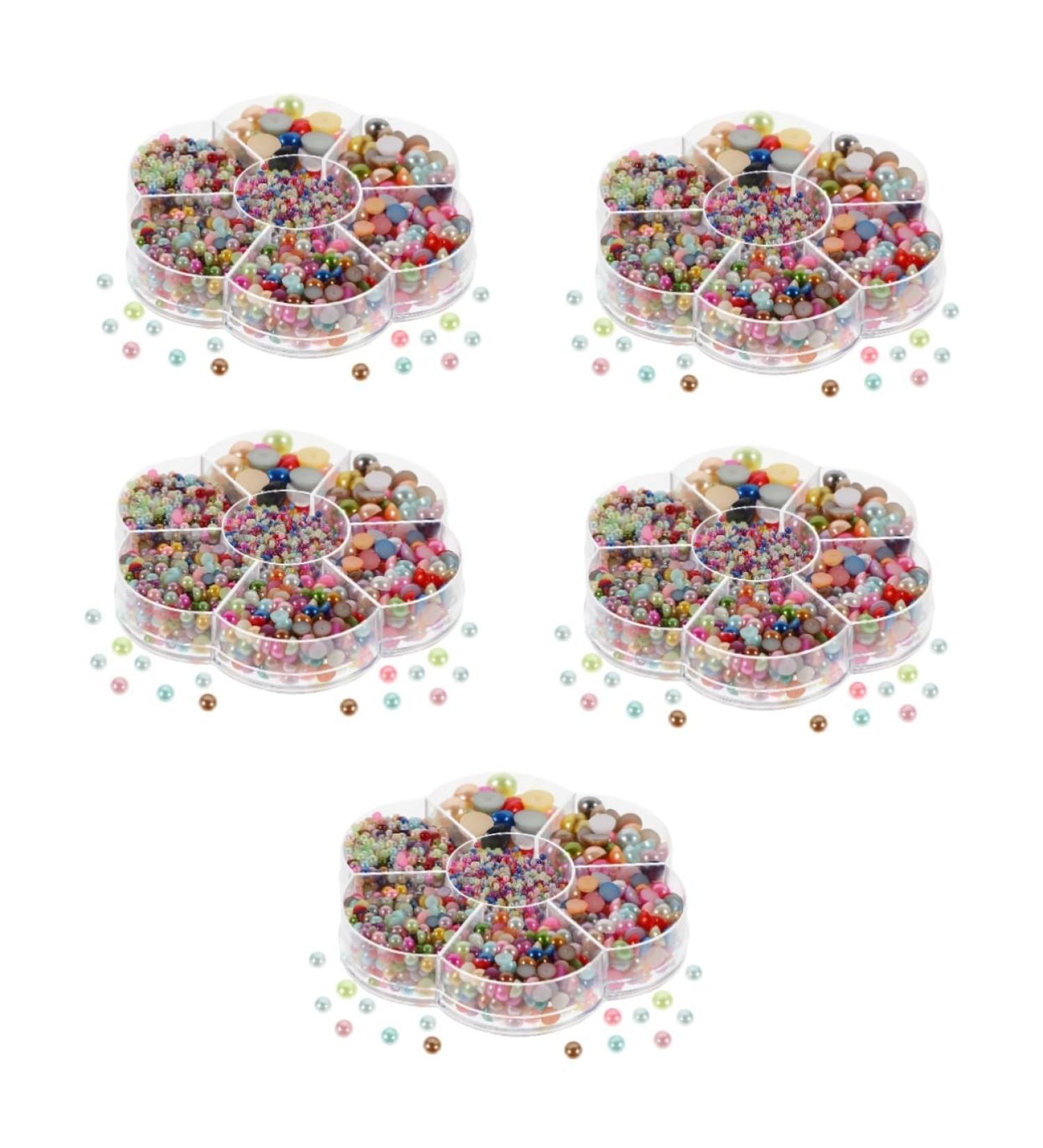 ibasenice 5 Boxes Clothing & Accessories Diy Charms Nail Diy Flatback Pearl Charm Manicure Decor Headdress Pearl Diy Headdress Decoration Half Round Pearl for Crafts Abs Boxed - Buy Online on SooperMarket.com
