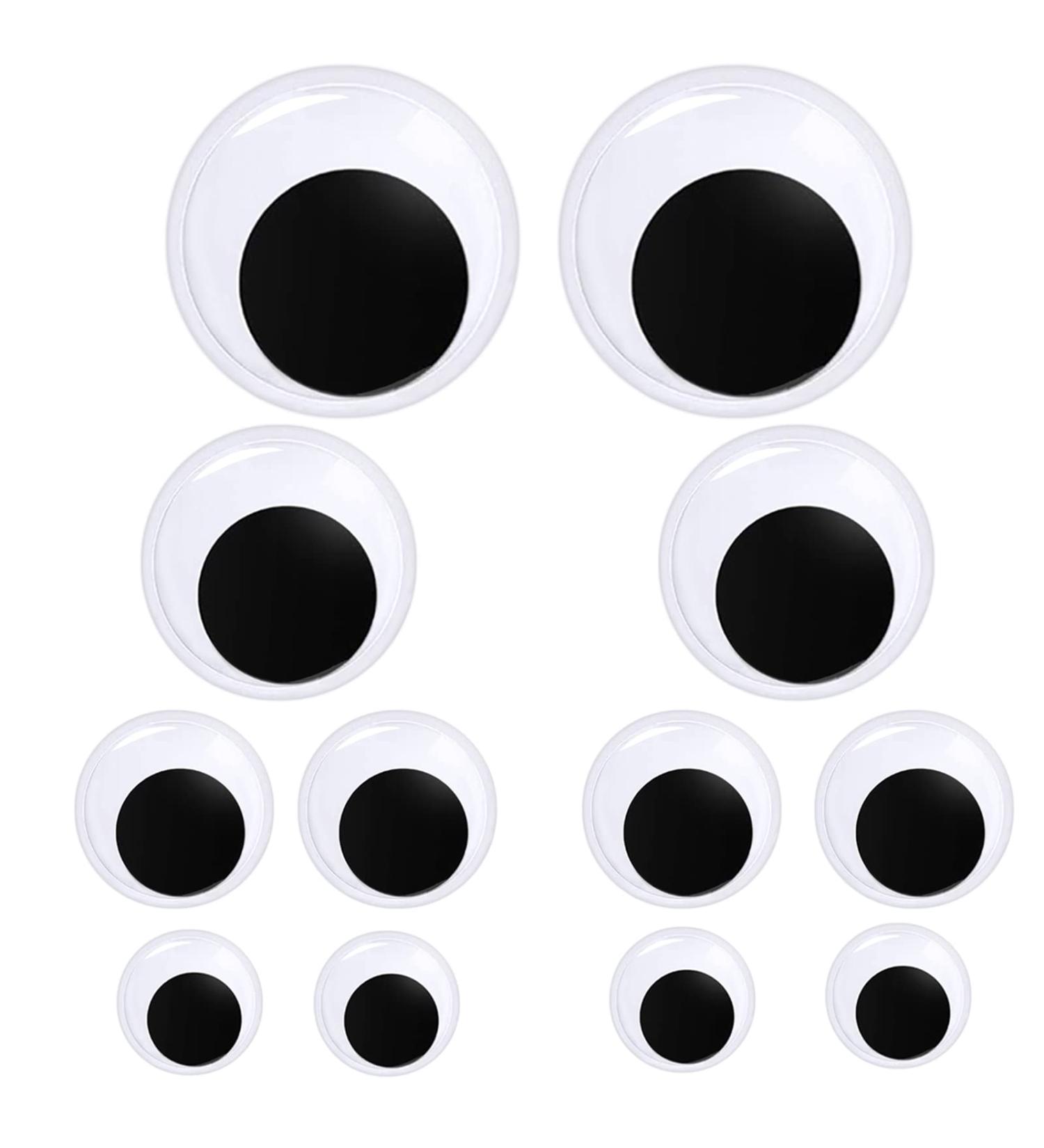 Large Self-Adhesive Wiggle Googly Eyes Set for DIY Crafts - 12 Pieces, 2-5 Diameter Size - Black and White Plastic Giant Wiggle Eyes for Home Decoration - Buy Online on SooperMarket.com