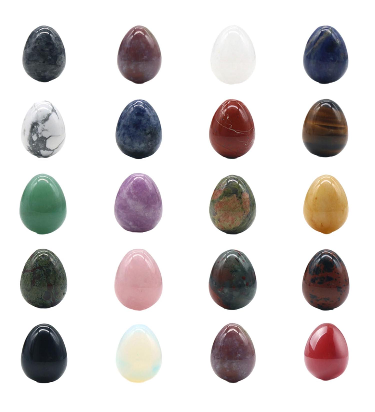 Set of 20 Mini Crystal Mix Eggs Polished Tumbled Rock for Healing and Meditation Variety Crystals Stone Easter Eggs Healing Crystals Eggs - Buy Online on SooperMarket.com