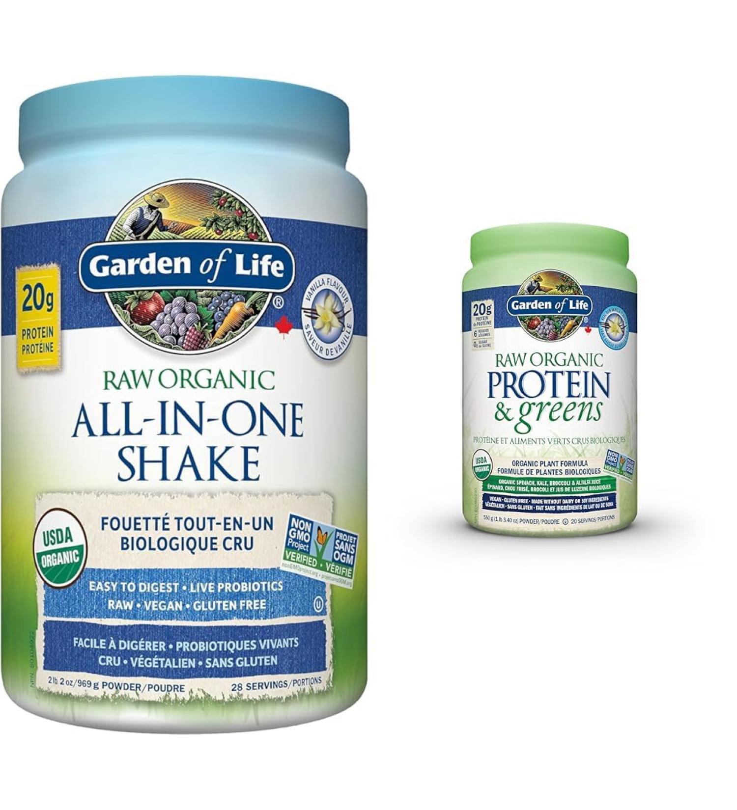 Garden of Life Raw All-in-One Nutritional Shake Vanilla & Raw Organic Protein&greens Shake + Protein Vanilla 969 g (Pack of 1) - Buy Online on SooperMarket.com