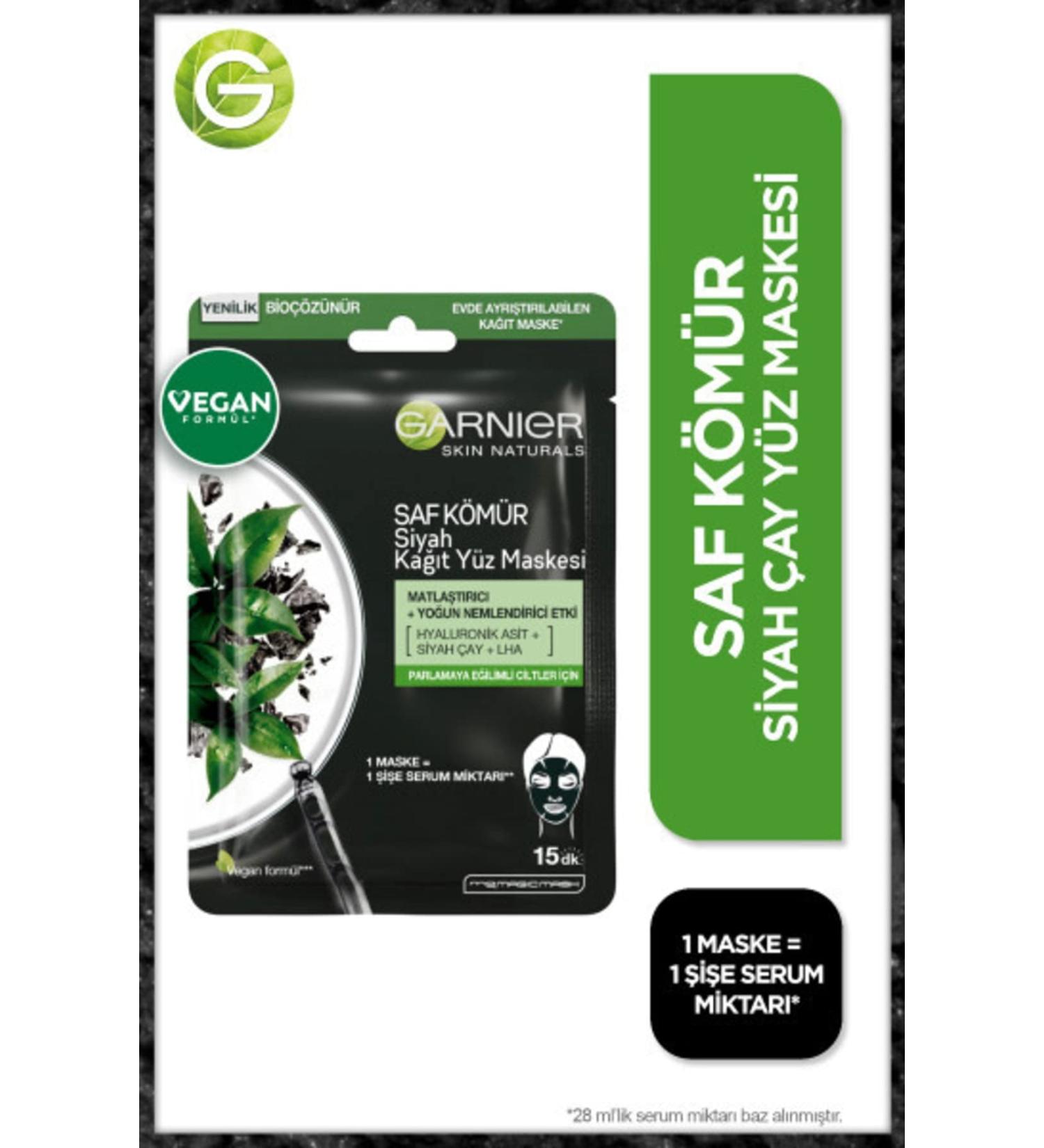 Garnier Skin Naturals PURE CHARCOAL Black Tissue Mask - Buy Online on SooperMarket.com