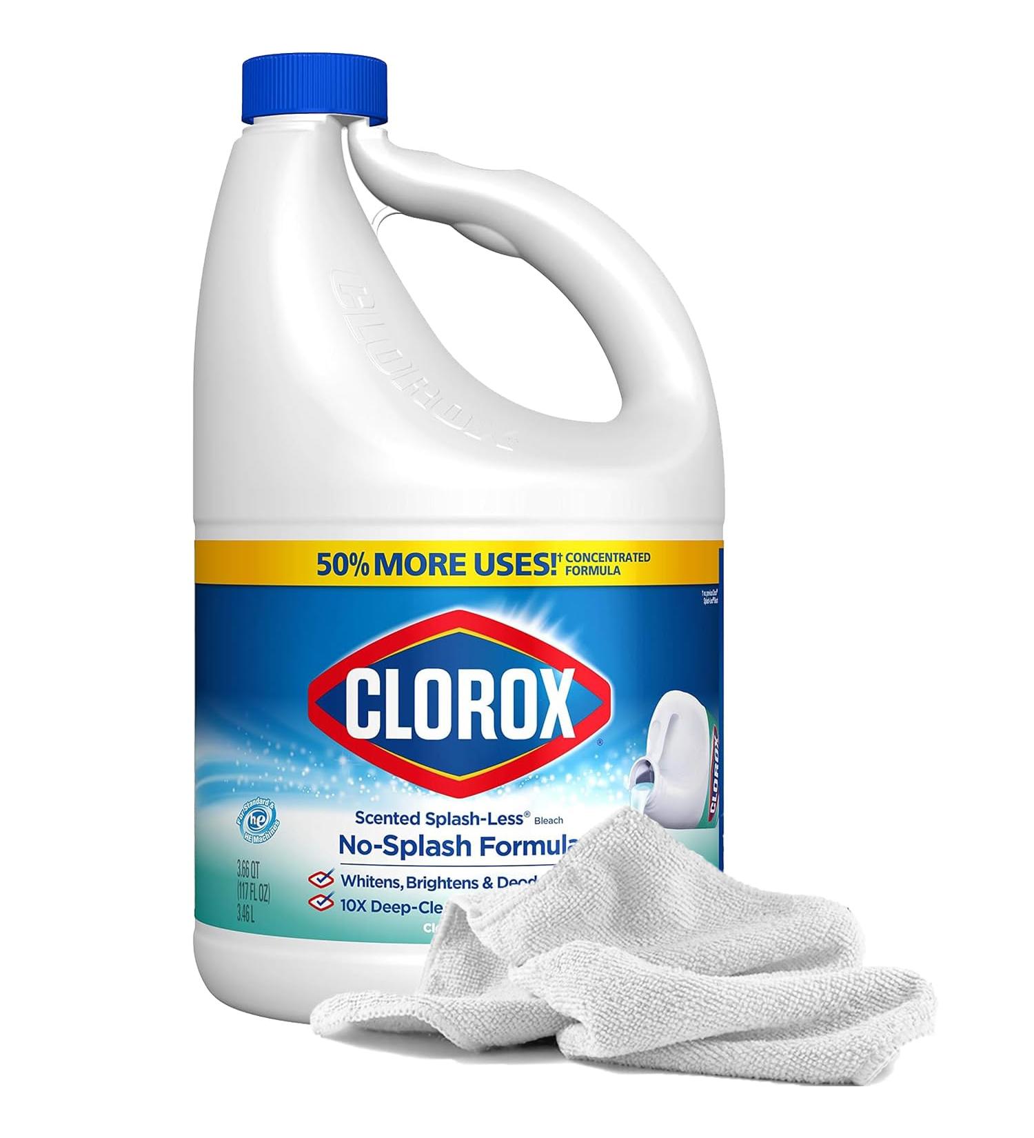 Shop Splash-Less Clean Linen Bleach Cleaner 117oz | Scented Bleach + Daley Mint Towel - Bulk Refill for Laundry Tile Floors & Bath - International Shipping - Buy Online on SooperMarket.com