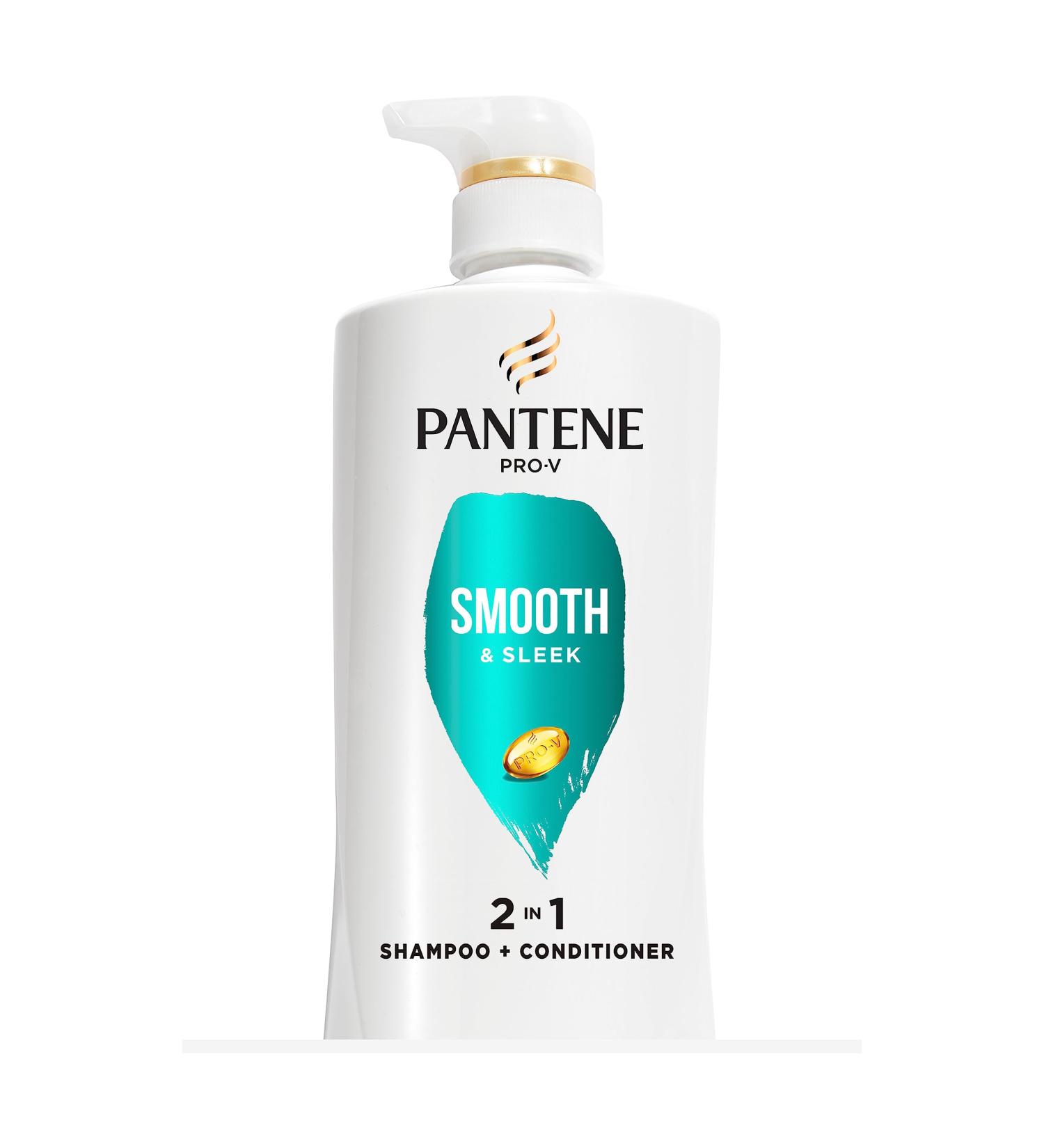 Buy Pantene Pro-V Smooth & Sleek 2-in-1 Shampoo & Conditioner - 17.9 fl oz Pump Bottle | International Shipping Available - Buy Online on SooperMarket.com