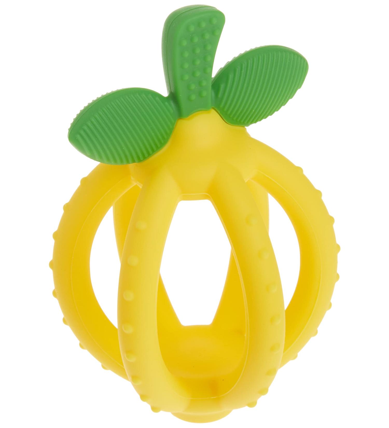 Itzy Ritzy Lemon-Shaped Teething Ball & Training Toothbrush - BPA-Free Silicone Bitzy Biter for Soothing Gums and Easy Grip - Buy Online on SooperMarket.com