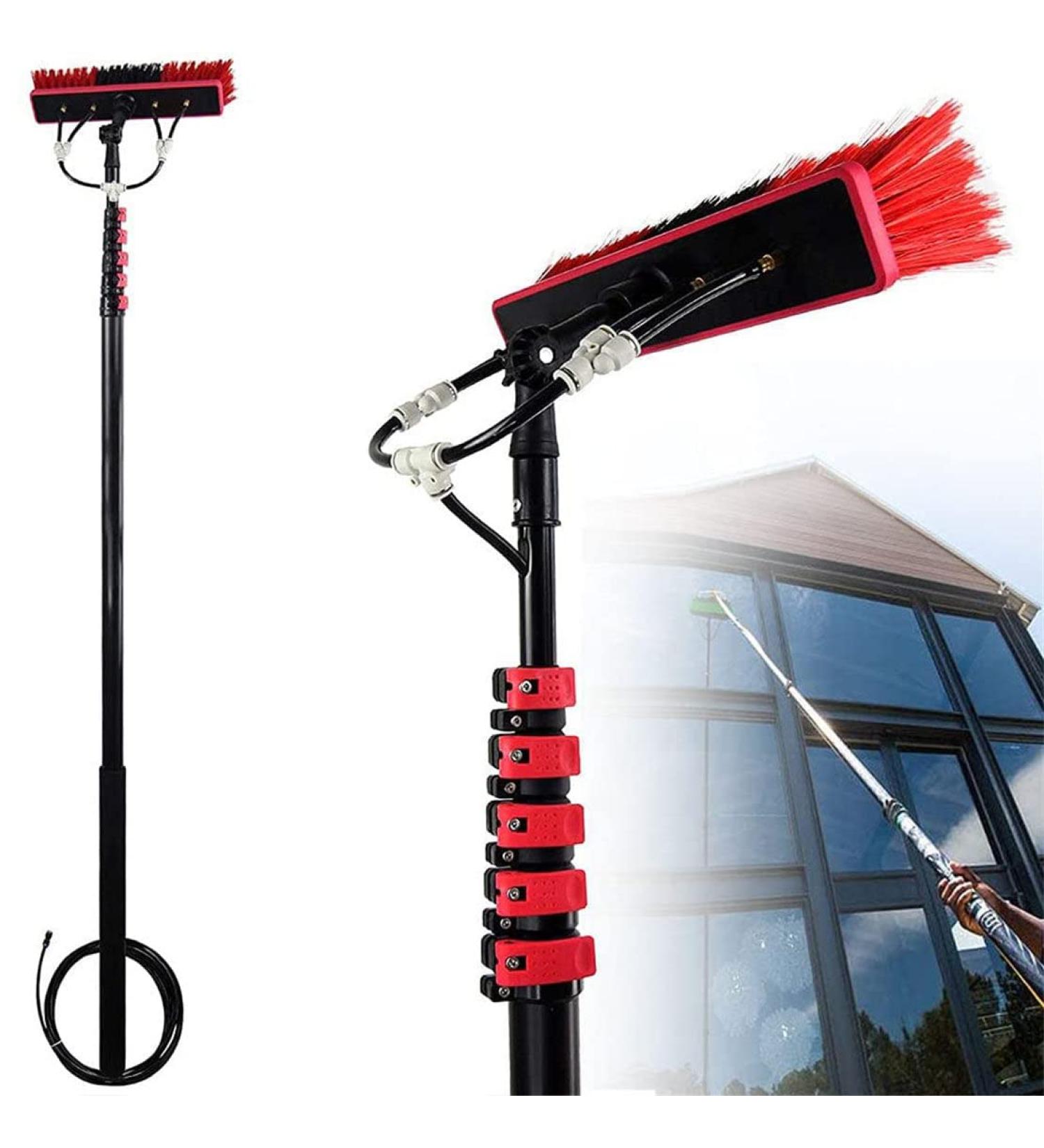 Window Cleaning Pole Water/Hose Fed Pole Window Cleaning Brush Equipment Extendable Cleaner Pole for Large Vehicles Trucks Roof/5.4M/18Ft 35cm Brush Head 9M/30FT - Buy Online on SooperMarket.com