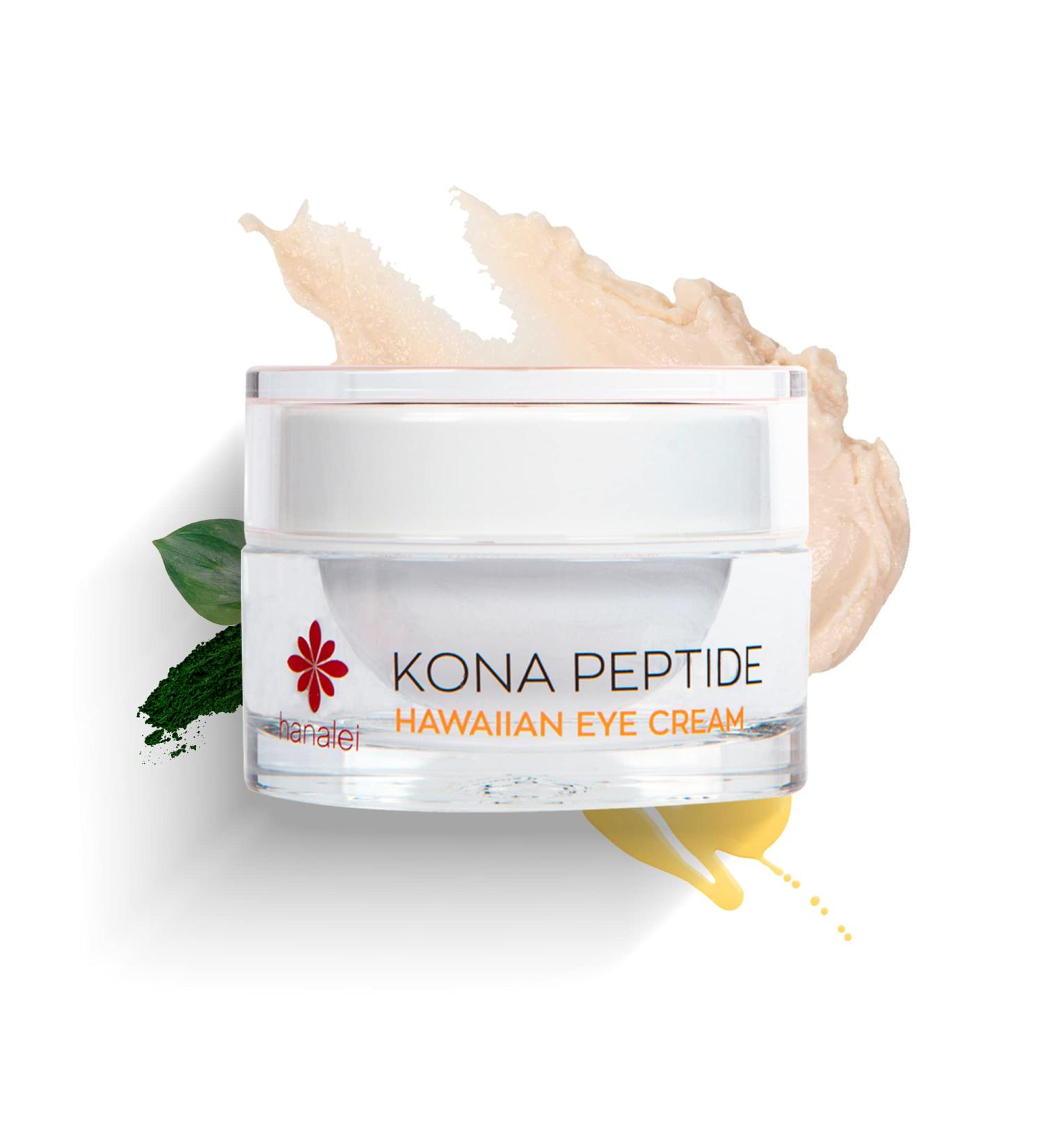 Hanalei Kona Peptide Eye Cream - Minimize Wrinkles & Puffiness | Hawaiian Botanicals, Caffeine, Peptides | Made in USA, Cruelty-Free & Vegan (0.5 oz) - Buy Online on SooperMarket.com