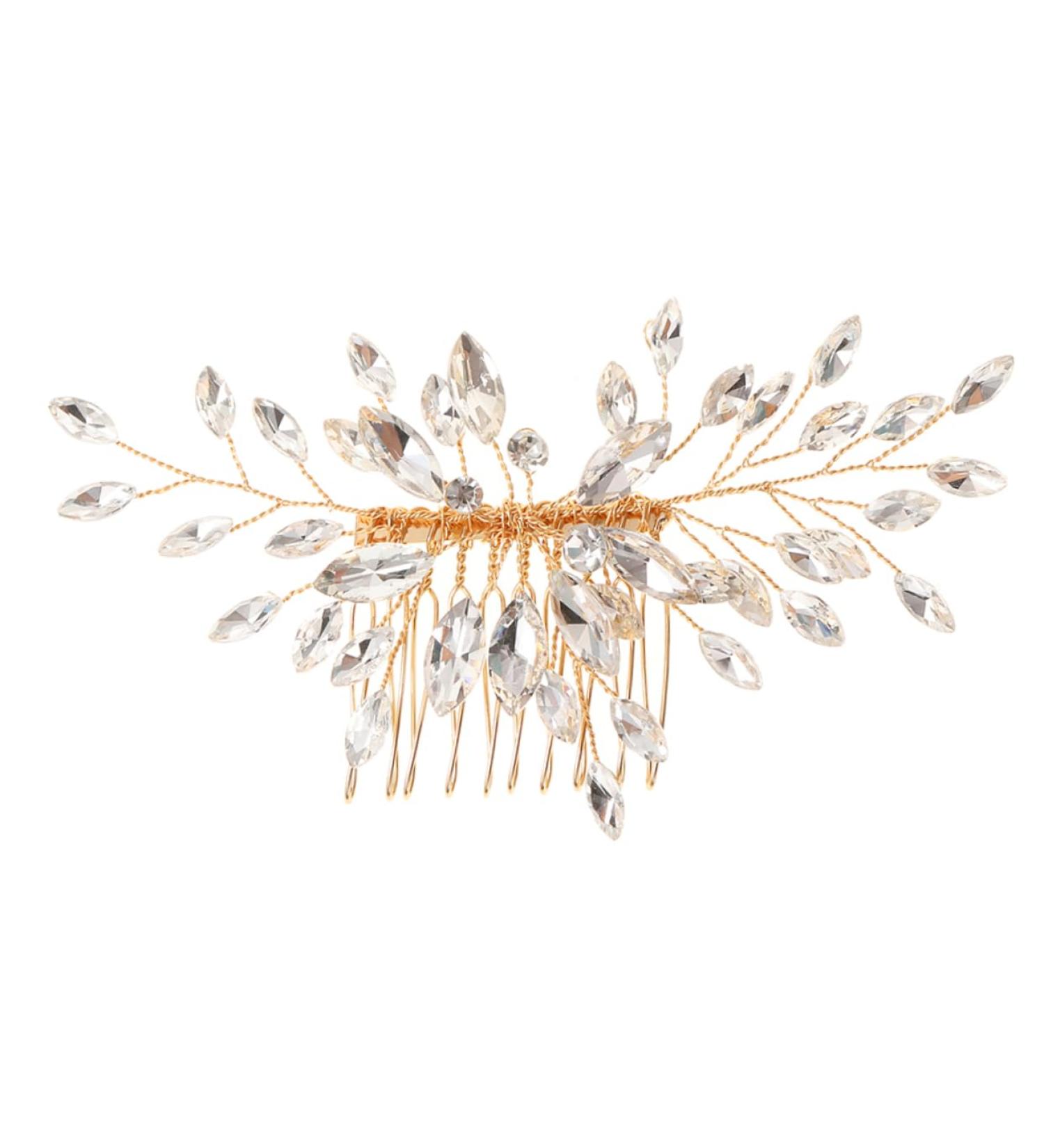 Didiseaon hair European and American headgear manual crystal modeling Accessories rhinestones Metal decorate Hair piece wedding bride comb accessories hairpin hair comb Miss - Buy Online on SooperMarket.com
