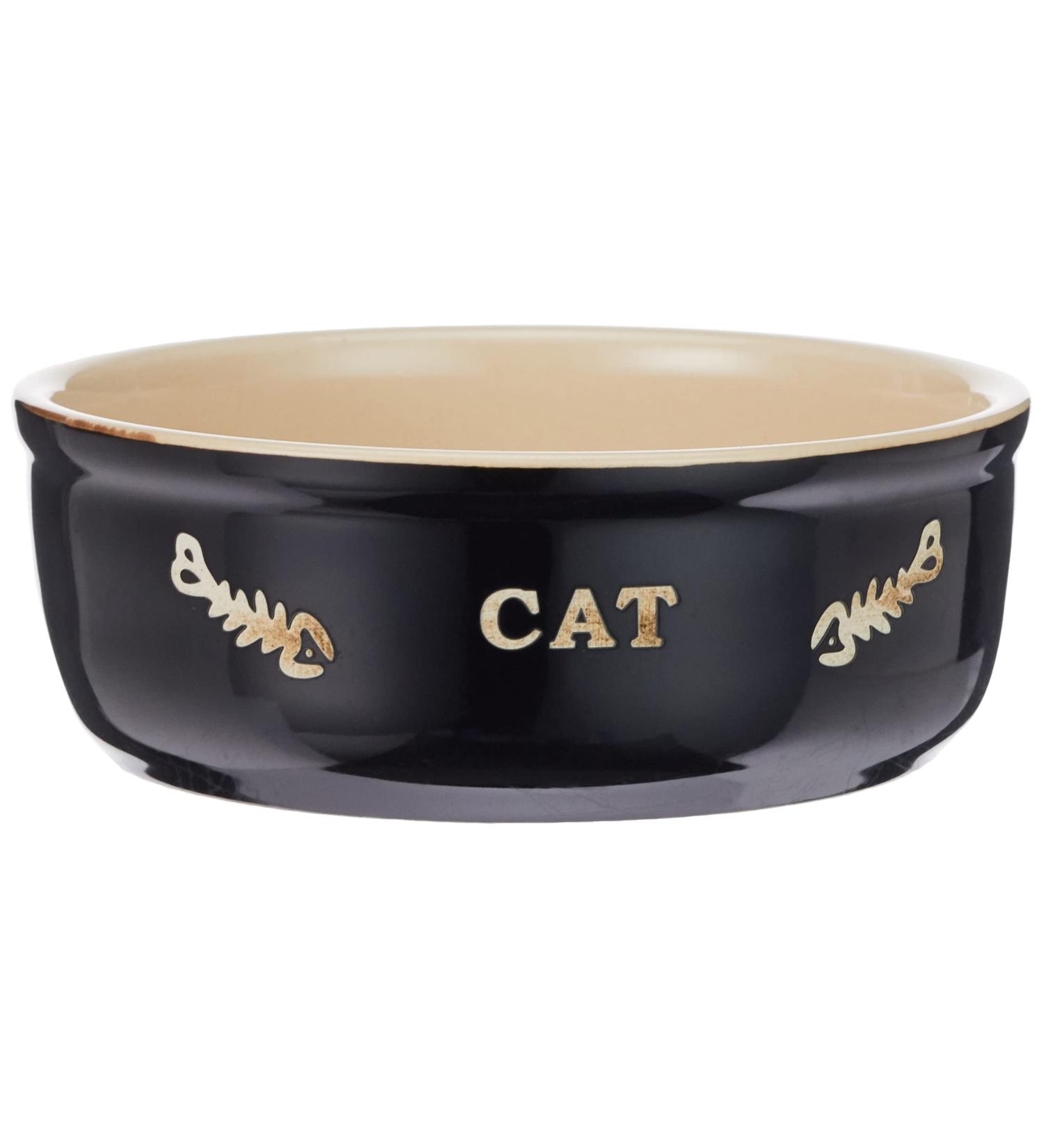Nobby Ceramic Cat Basin 13.5 x 13.5 x 0.25 cm Black/ Beige - Buy Online on SooperMarket.com