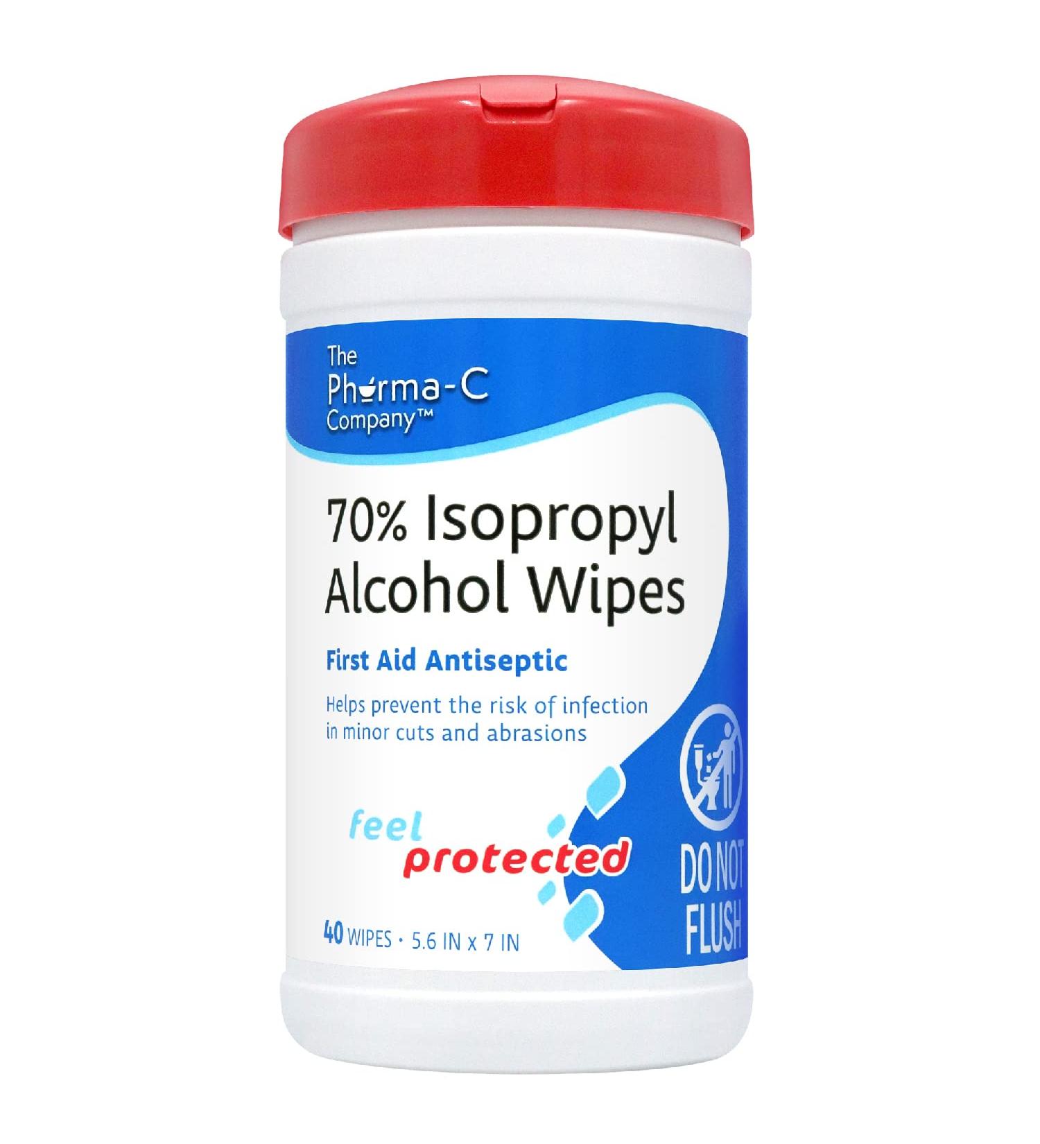 Pharma-C-Wipes 70% Isopropyl Alcohol Wipes (40 Wipes per Canister) - Made in the USA - Buy Online on SooperMarket.com