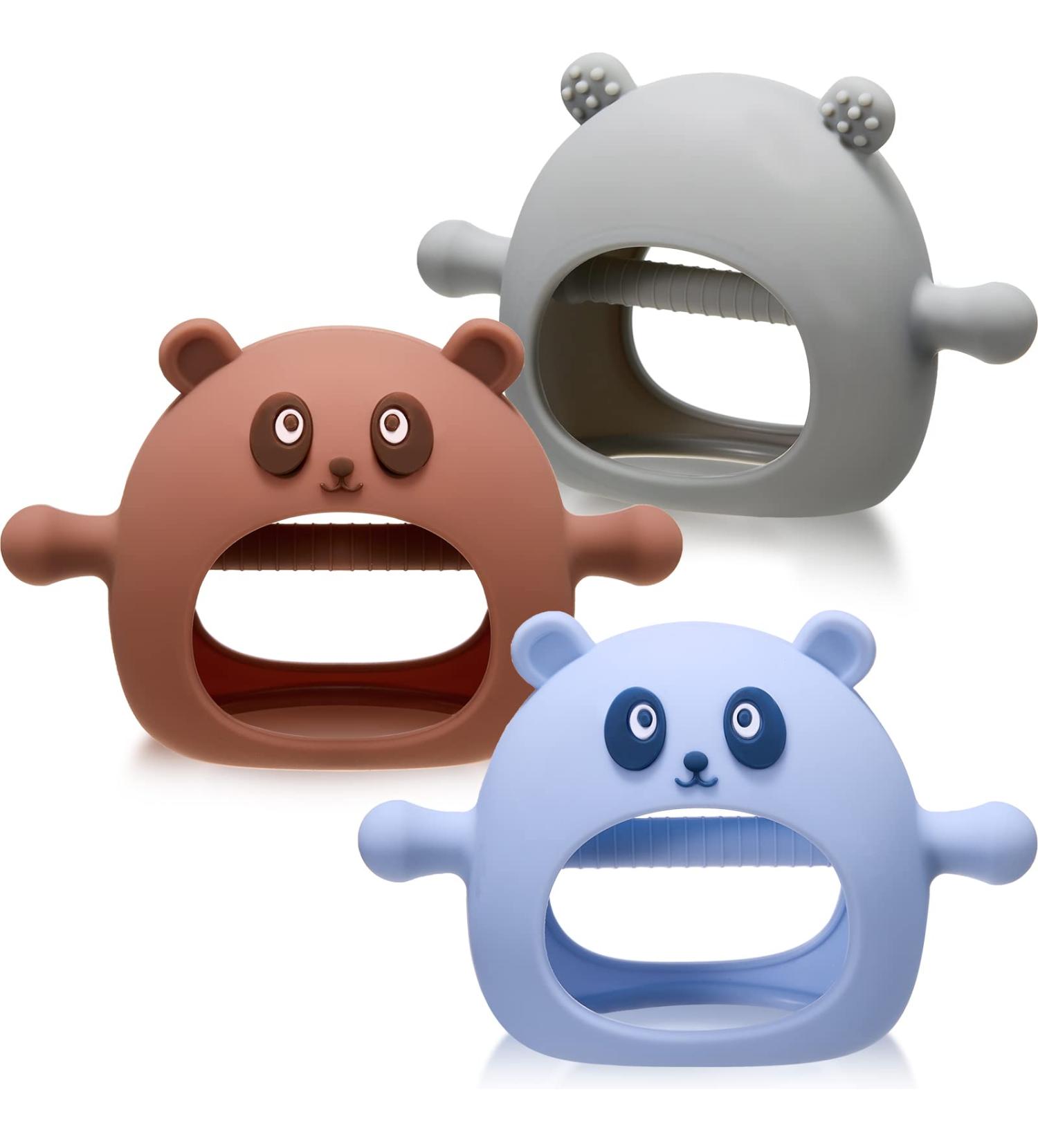3 Packs Panda Baby Teething Toys for Babies 3 Months+ Silicone Baby Never Drop Teething Toys Anti Dropping Wearable Teething Mittens Baby Teether Baby Chew Toys for Babies Sucking Needs - Buy Online on SooperMarket.com