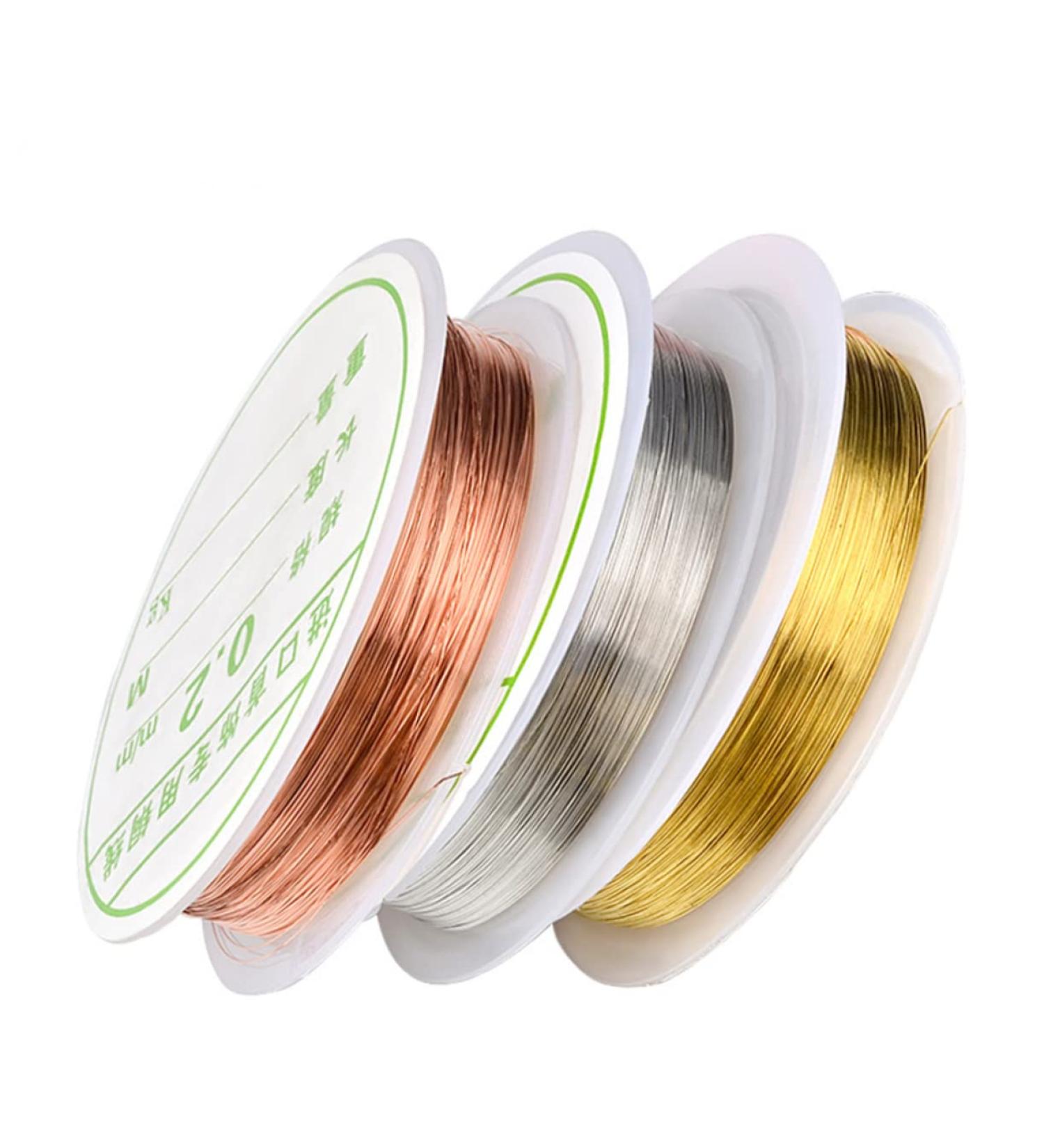 Healeved Copper Wire for Accessories Nail Decoration Line Flexible Beading Wire Acrylic Nail Bead Stringing Wire Nail Art Decoration Wire Metal Bracelet Wire Jewelry Wire Gold Thread Golden medium - Buy Online on SooperMarket.com
