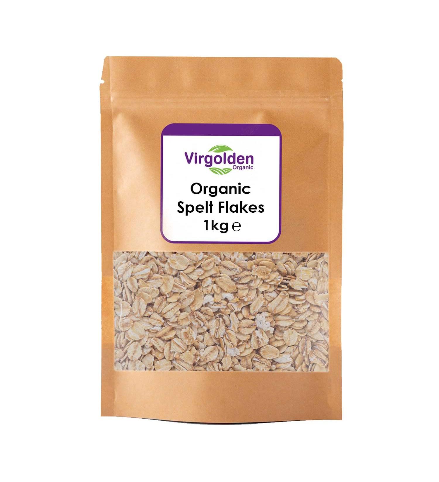 Organic Spelt Flakes 1kg by Virgolden Organic - Buy Online on SooperMarket.com
