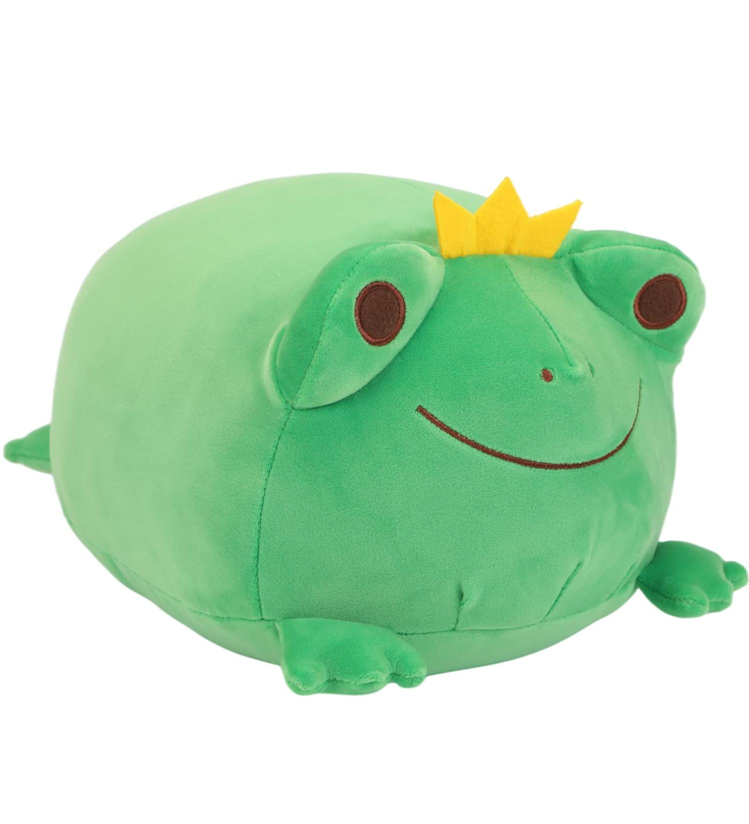 JUNERAIN Super Soft Frog Plush Stuffed Animal 35cm Emerald Green - Adorable Frog Squishy Hugging Pillow Toy for Kids - Cuddly Frog Decoration - Buy Online on SooperMarket.com