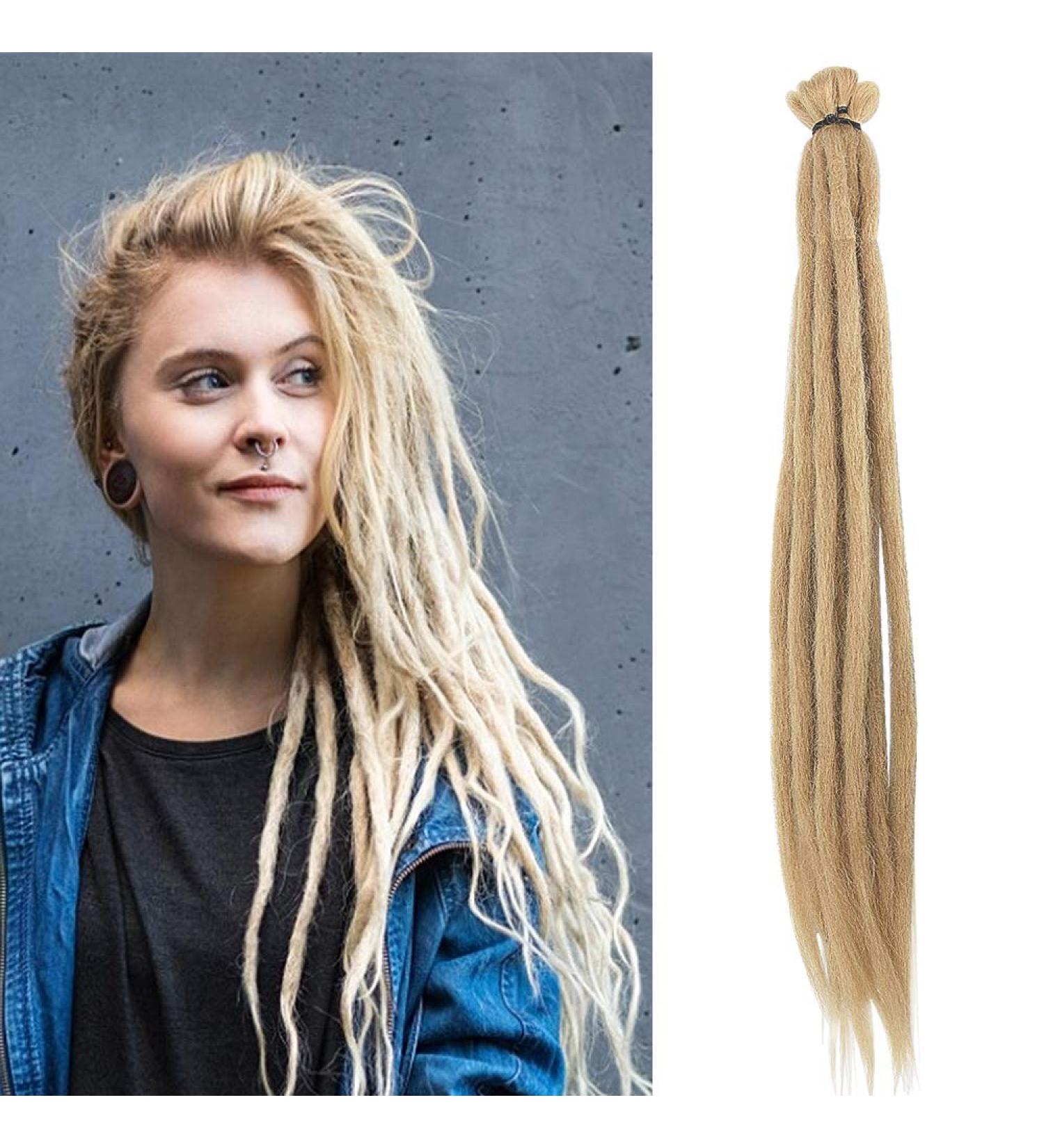 Buy No LIFE 10PCS 50cm Blond Dreadlock Extensions - Synthetic One-Sided Crocheted Dreadlocks for Fashion Men & Women | Jamaica Punk Hip-Hop Reggae Hair Wigs - Buy Online on SooperMarket.com